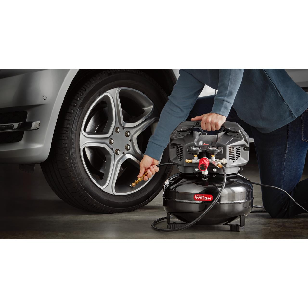 Hyper Tough Black 150 PSI Oil-Free Pancake Air Compressor 6 gal - Image 3