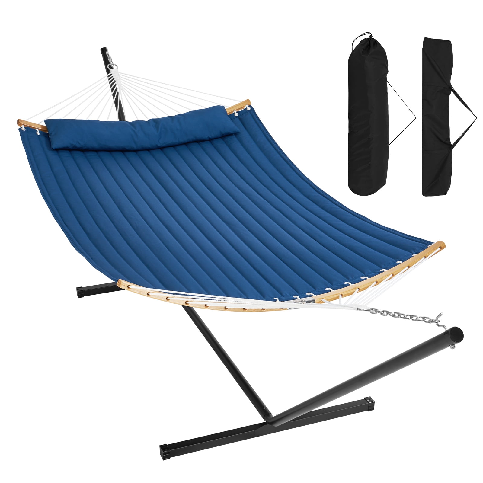 KFFKFF 480 lb Hammock Double Quilted Fabric Two Person with Stand - Image 4