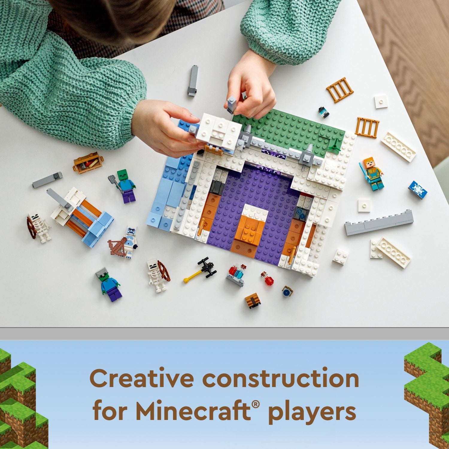 LEGO Minecraft The Ice Castle Toy with Zombie and Skeleton Mobs Figures, 21186 Birthday Gift Idea for Kids, Boys and Girls Ages 8 Plus - Image 5