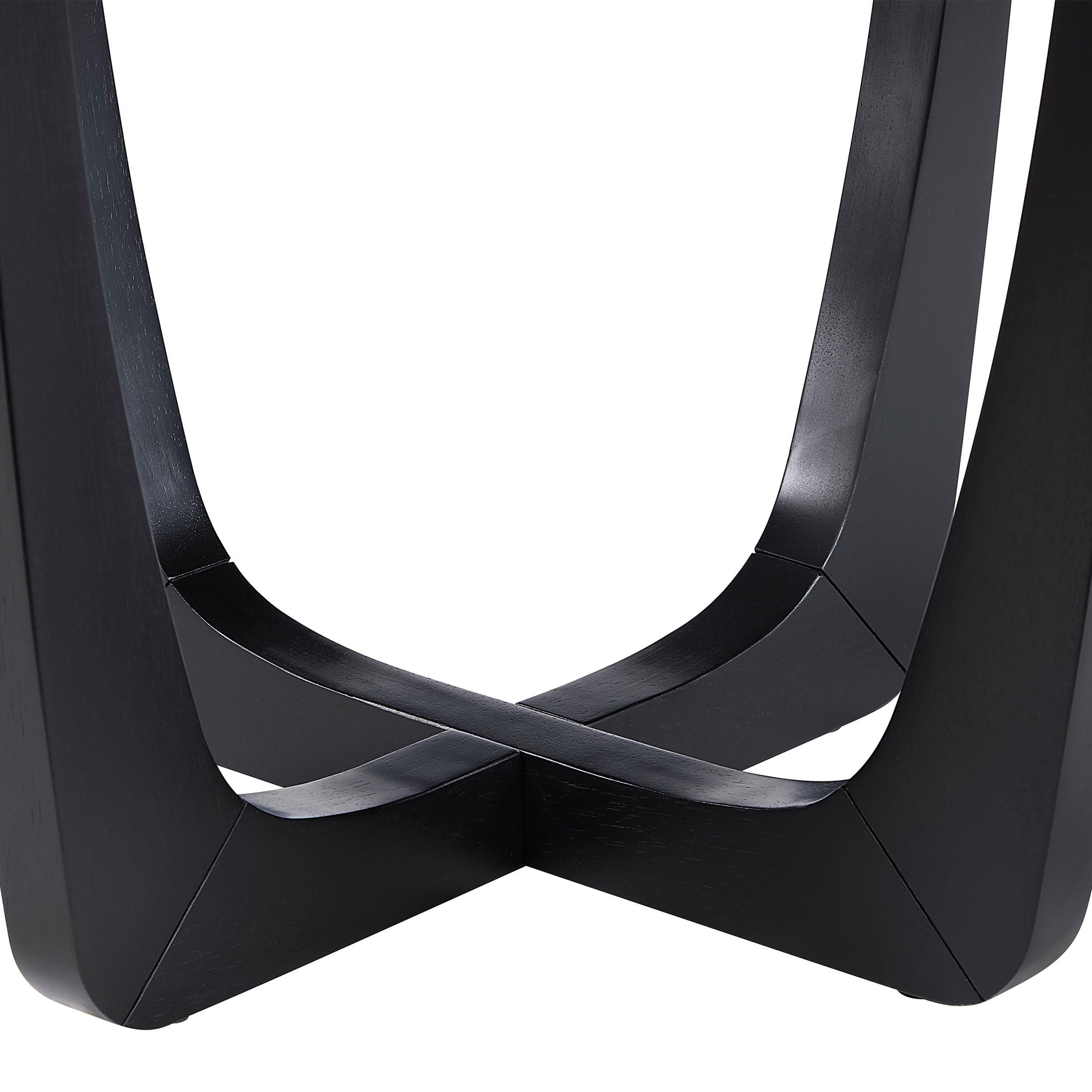 Beautiful Glass Rattan End Table, Black - Image 4