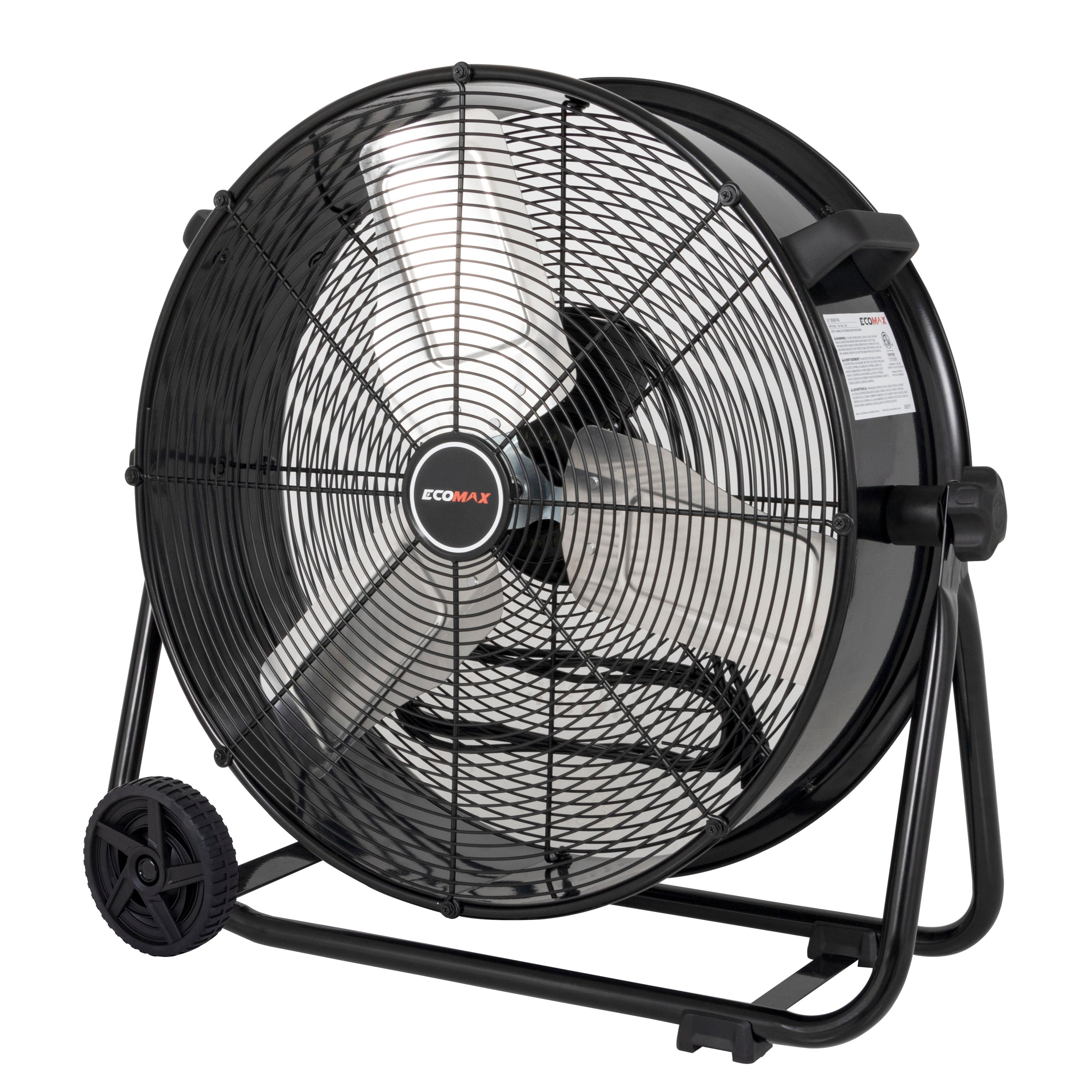 Ecomax EMF102433D 24" High Velocity Drum Floor Fan – Industrial 3-Speed Adjustable Tilt - Image 2