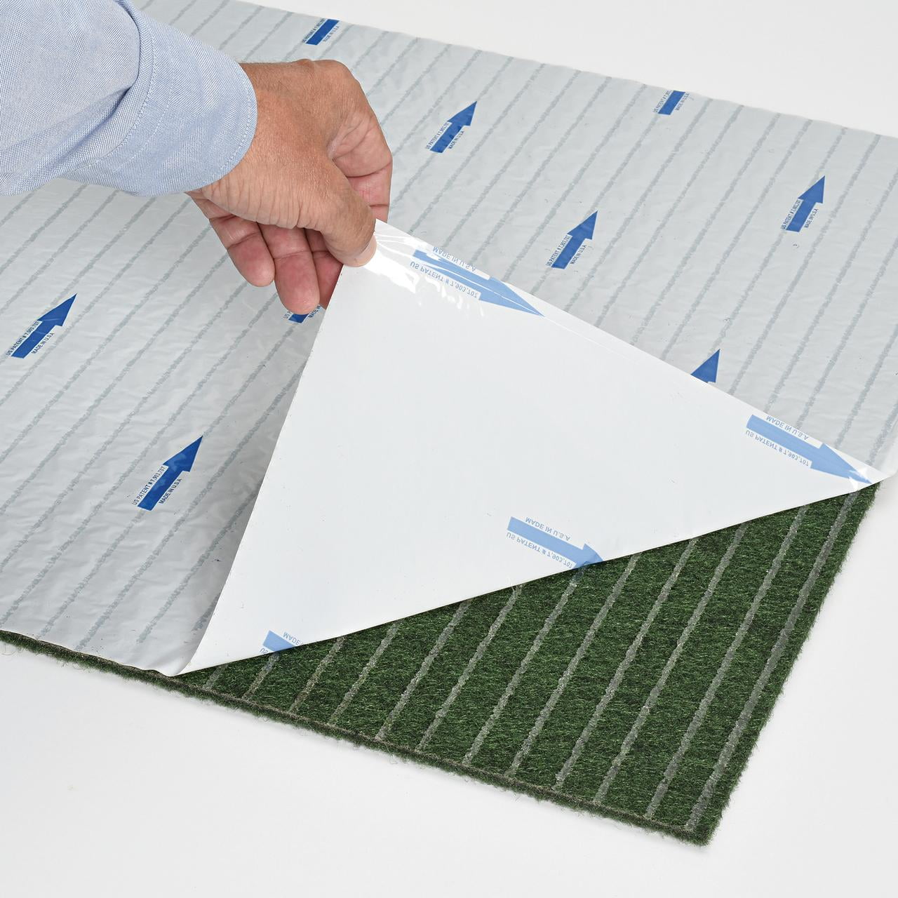 Grizzly Grass Slate Grey Carpet Tiles - 24" x 24" Indoor/Outdoor, Peel and Stick Carpet Tiles - 60 sq. ft. per box – Pack of 15 Tiles - Image 3