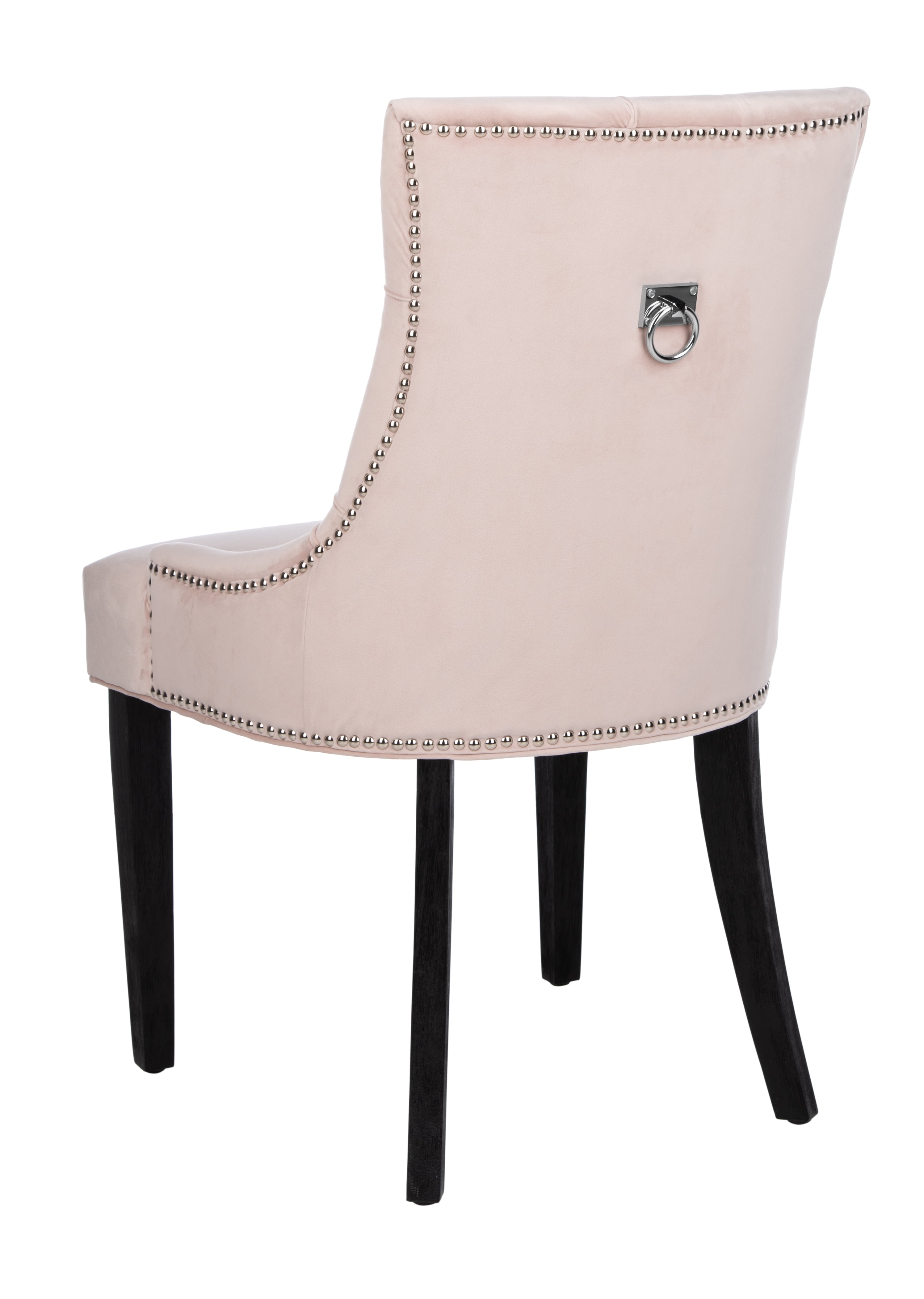 SAFAVIEH Harlow Glam Tufted Ring Chair with Silver Nailheads, Set of 2, Blush Pink - Image 5