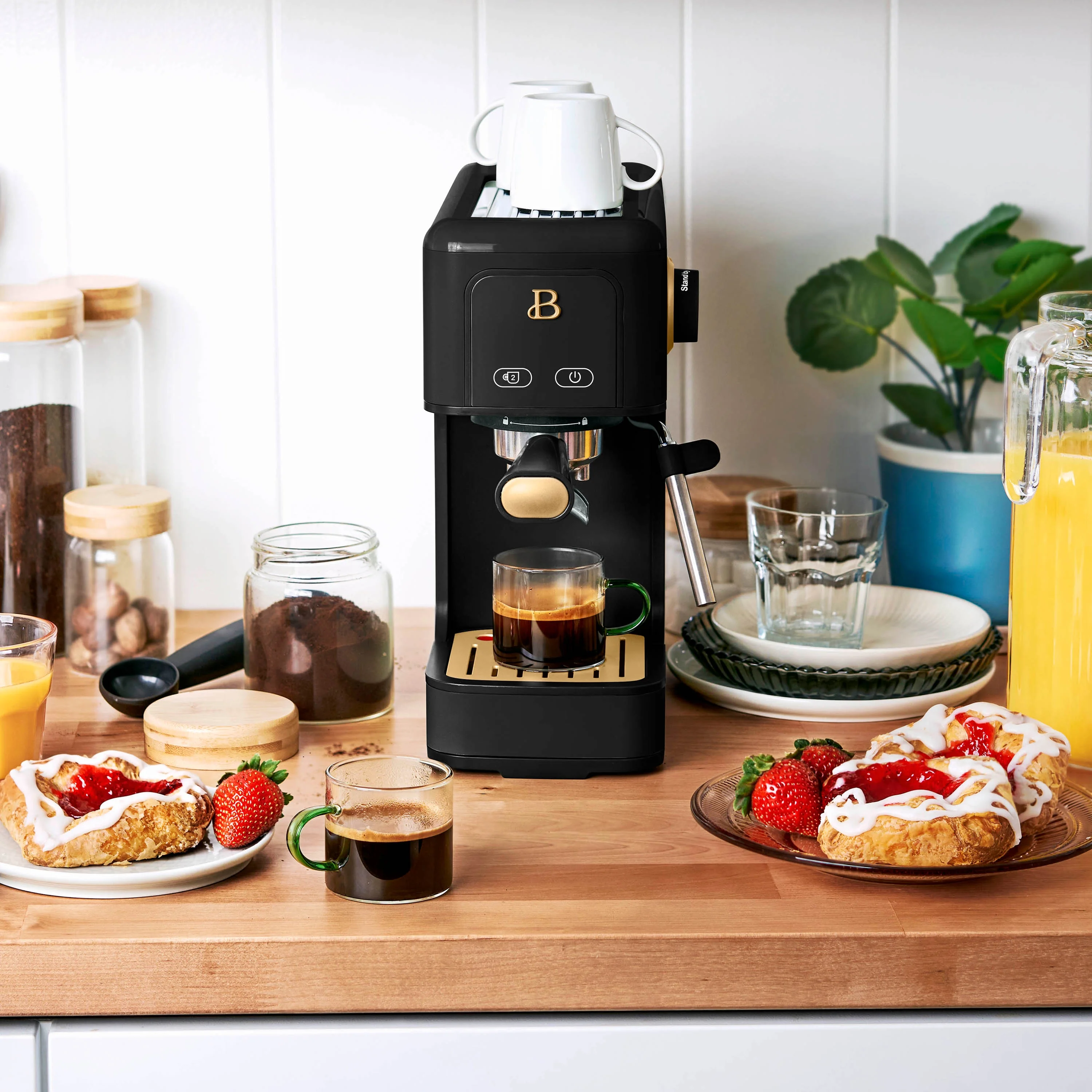 Beautiful 19415 Slim Espresso Maker with 20-Bar Pressure, Black Sesame by Drew Barrymore - Image 3