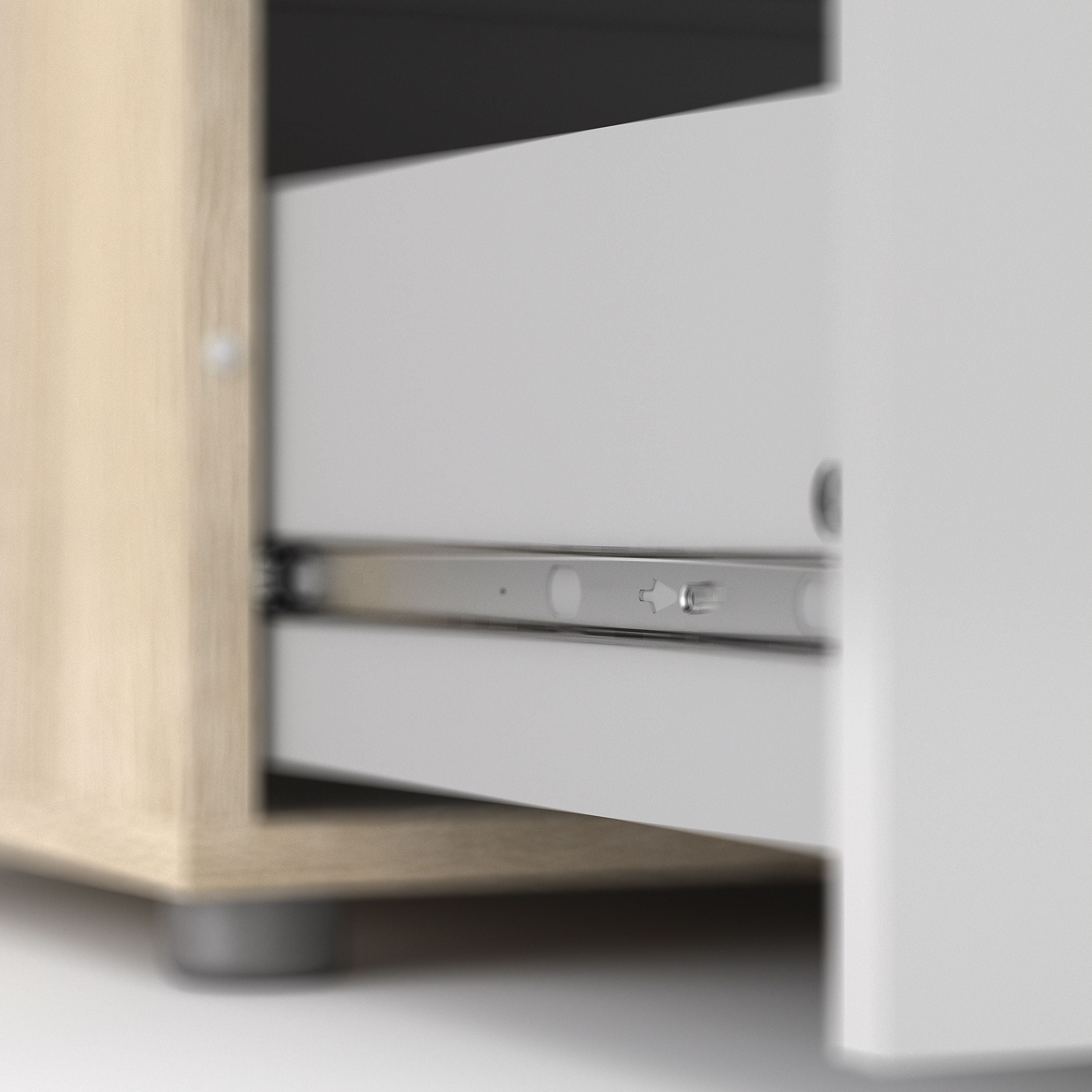 Tvilum Loft 4 Drawer Chest Dresser for Adults, Oak Structure/White High Gloss - Image 2