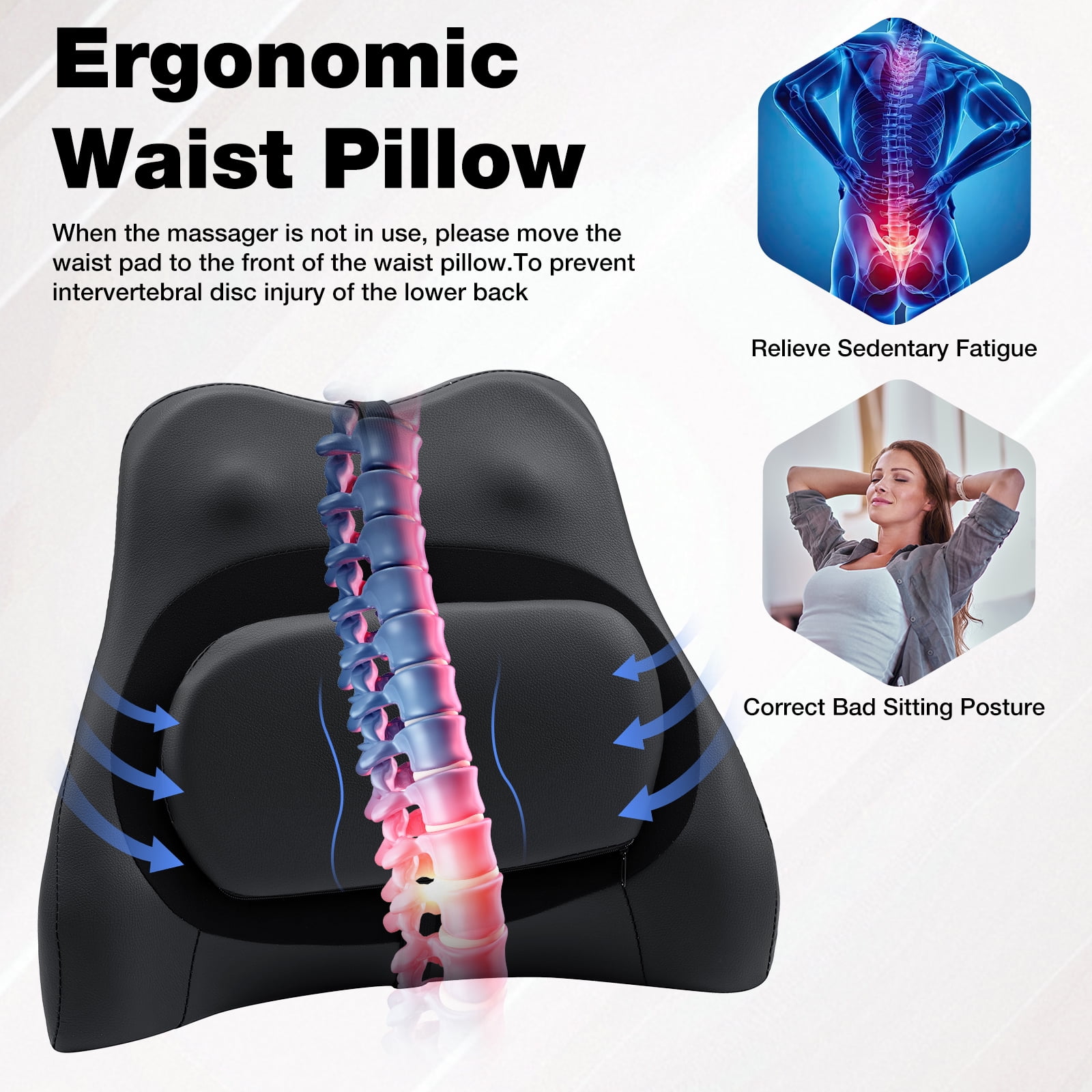 Hoffree Big and Tall Office Chair, 500lbs Reclining Executive Desk Chair with Heated Massage Backrest, Extra Wide Seat Leather Ergonomic Computer Desk Chair for Home Office, Black - Image 5