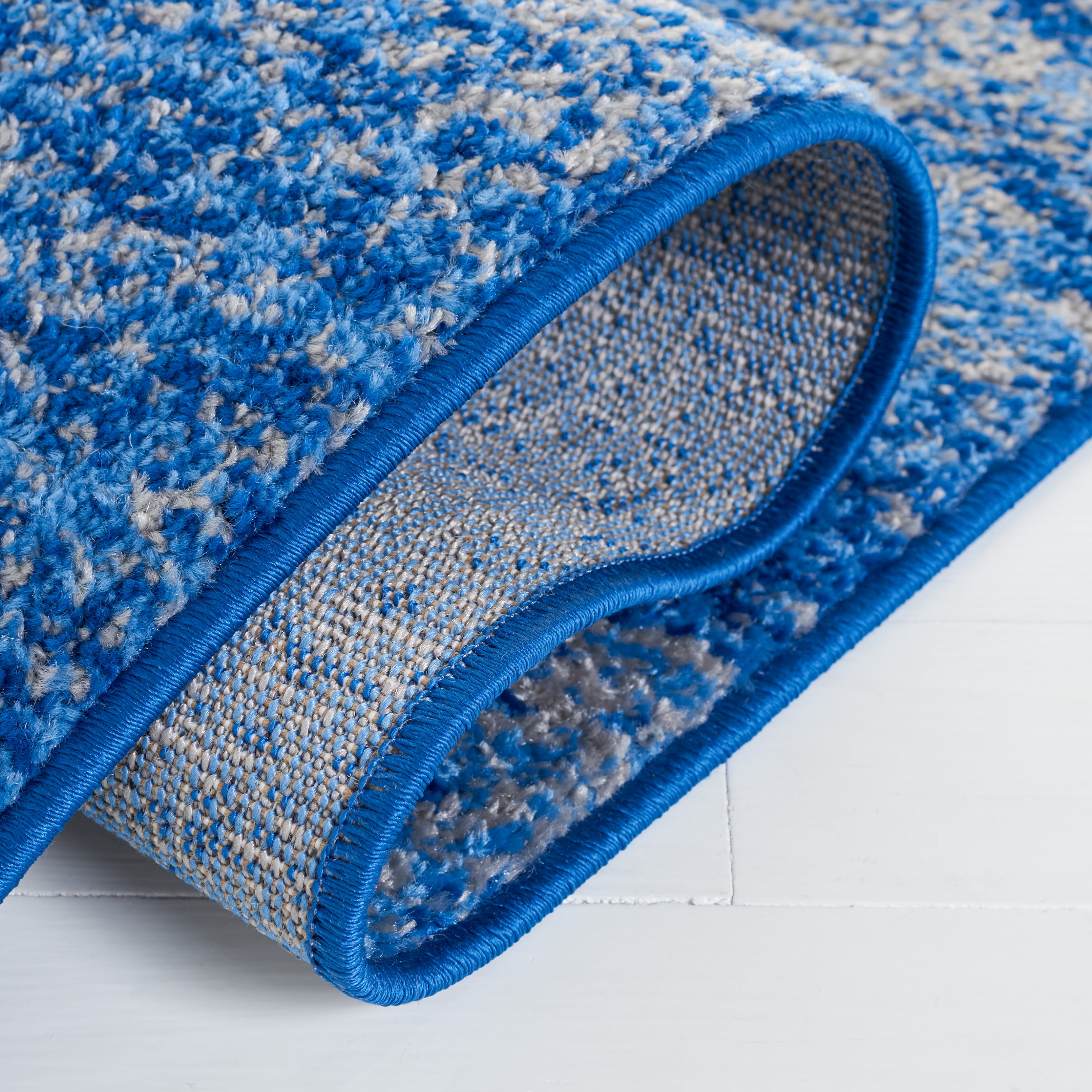 SAFAVIEH Adirondack Rudyard Abstract Area Rug, Silver/Blue, 8' x 8' Square - Image 8