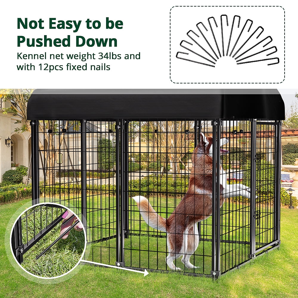 SINGES Large Outdoor Dog Kennel, 4ft x 4.2ft x 4.5ft Fence with UV-Resistant Oxford Cloth Roof & Secure - Image 5