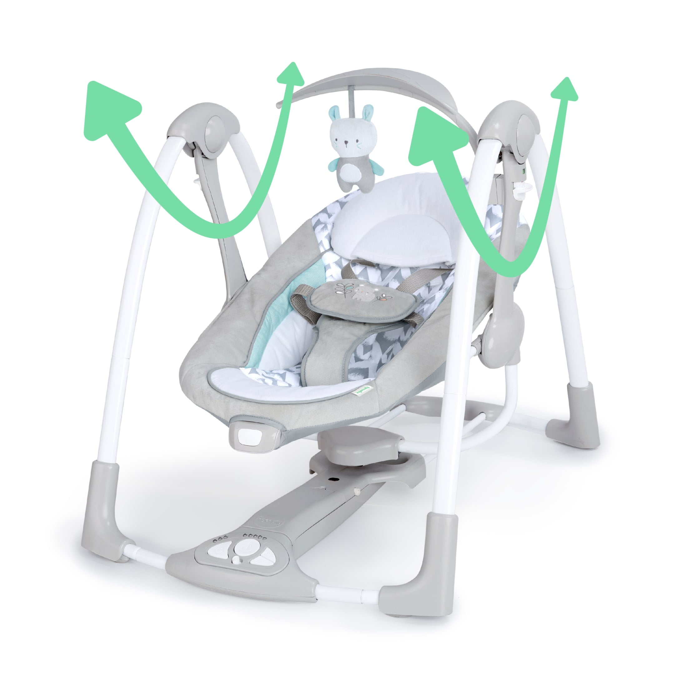 Ingenuity 2-in-1 Portable Baby Swing & Infant Seat with Vibrations, Ages 0-9 Months, Unisex, Raylan - Image 13