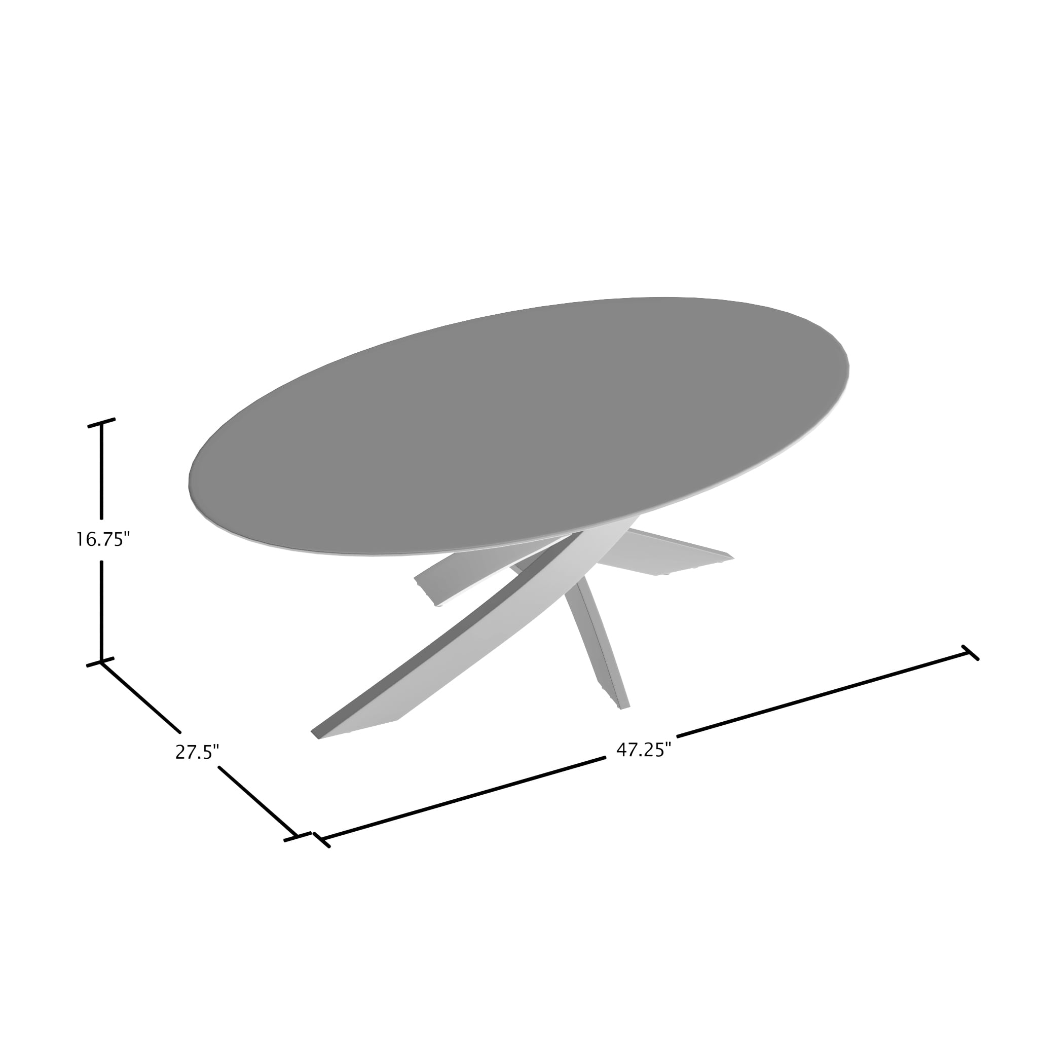 Furniture of America Gisela Glass Top Coffee Table, Chrome - Image 4