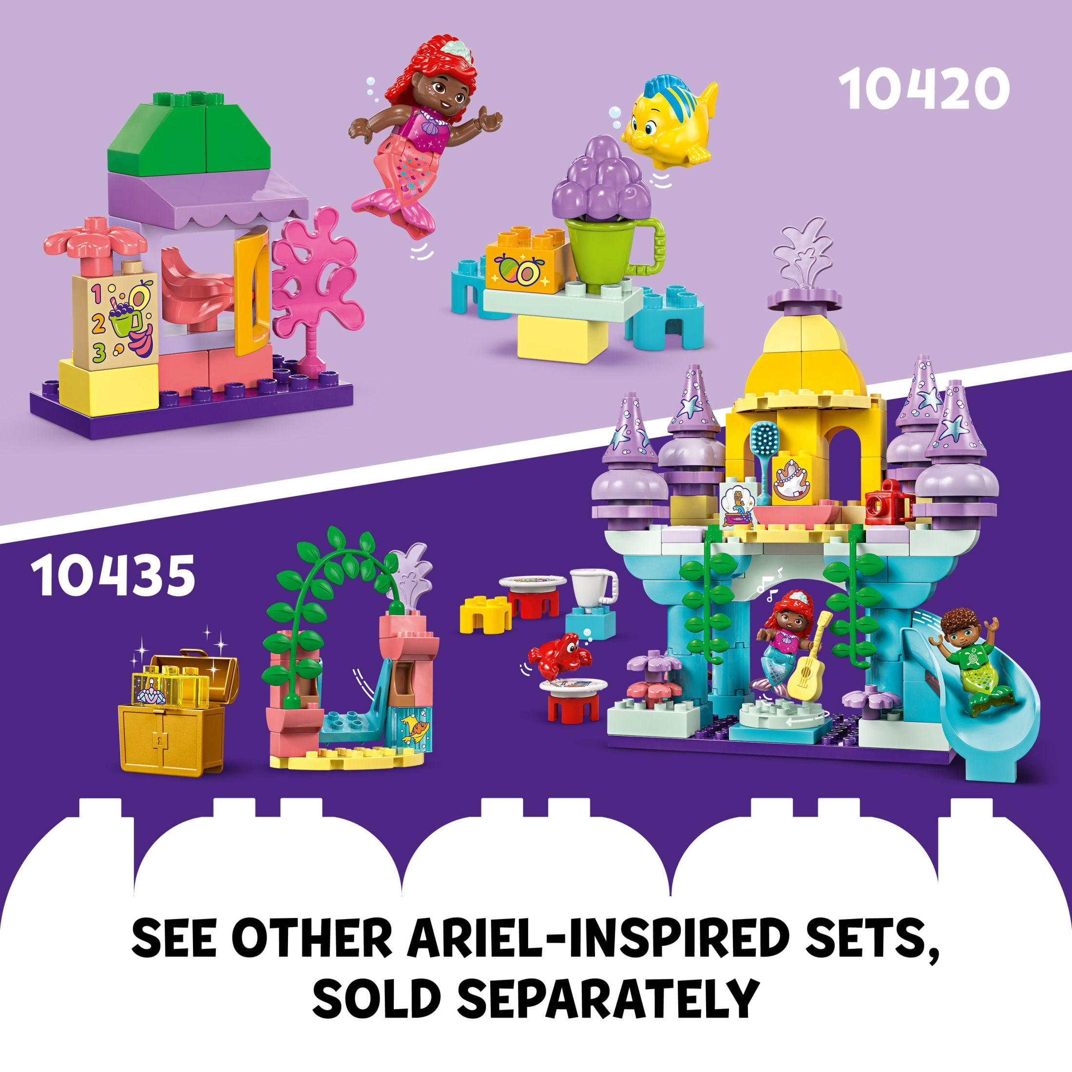 LEGO DUPLO Disney Ariel’s Magical Underwater Palace Building Set, The Little Mermaid Toy for Toddlers, 10435 - Image 2