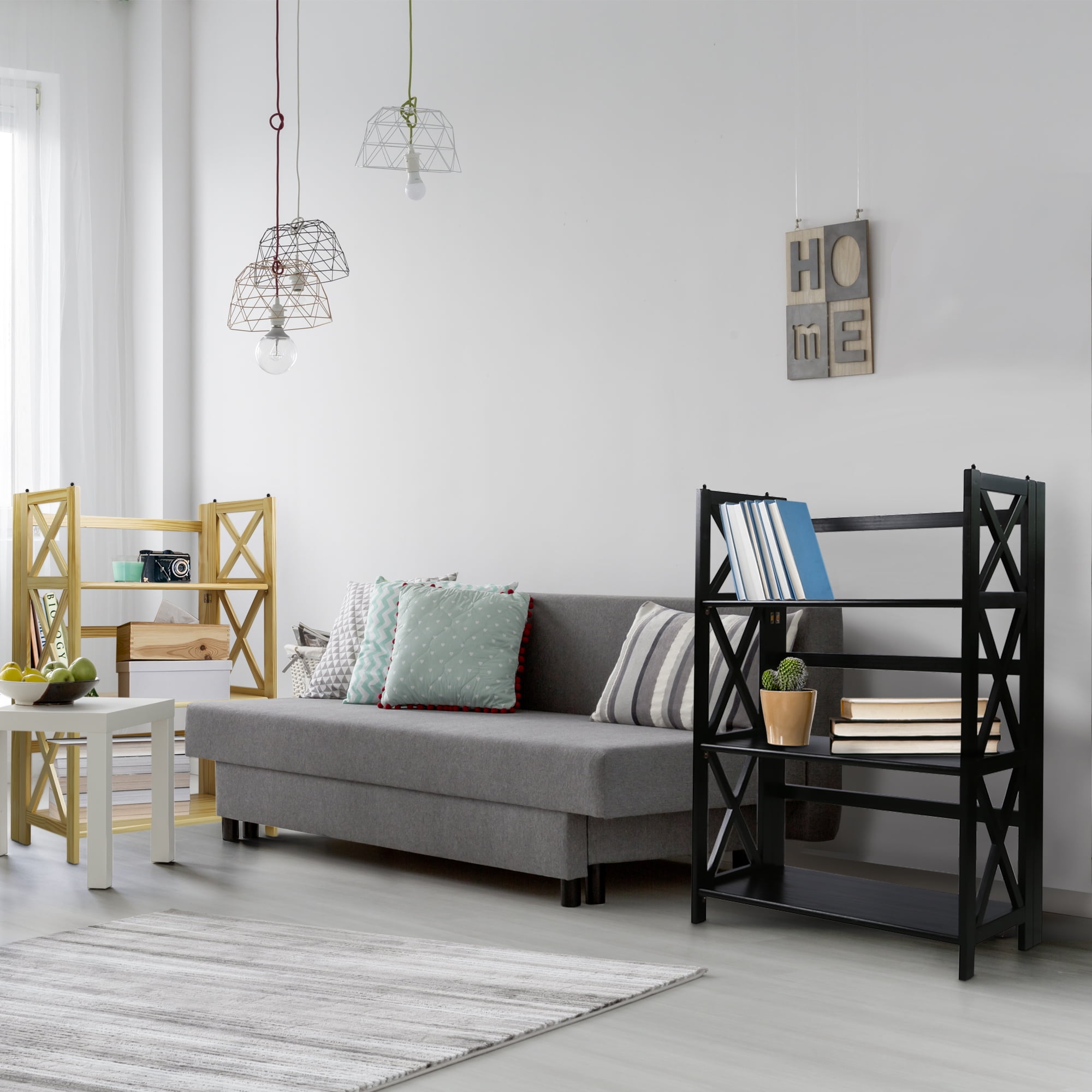 Casual Home Montego 3-Shelf Folding Bookcase -Black - Image 17