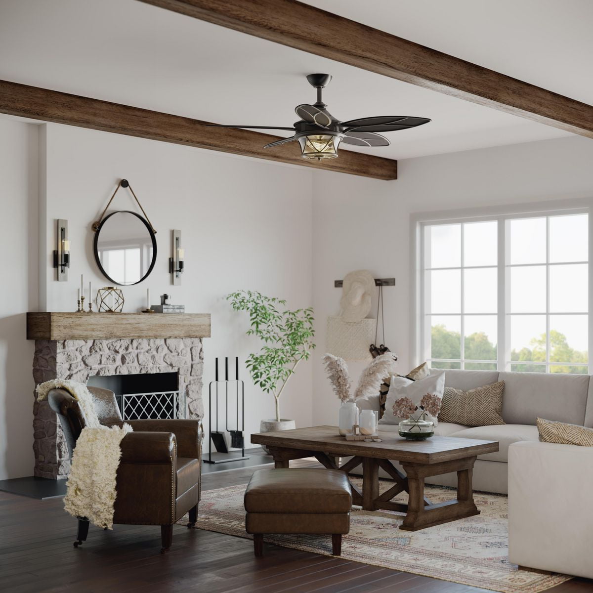 P250034-171-WB-Progress Lighting-Alfresco - Wide - Ceiling Fan - 2 Light - Handheld Remote - Damp Rated in Coastal style - 54 Inches wide by 19.25 - Image 6