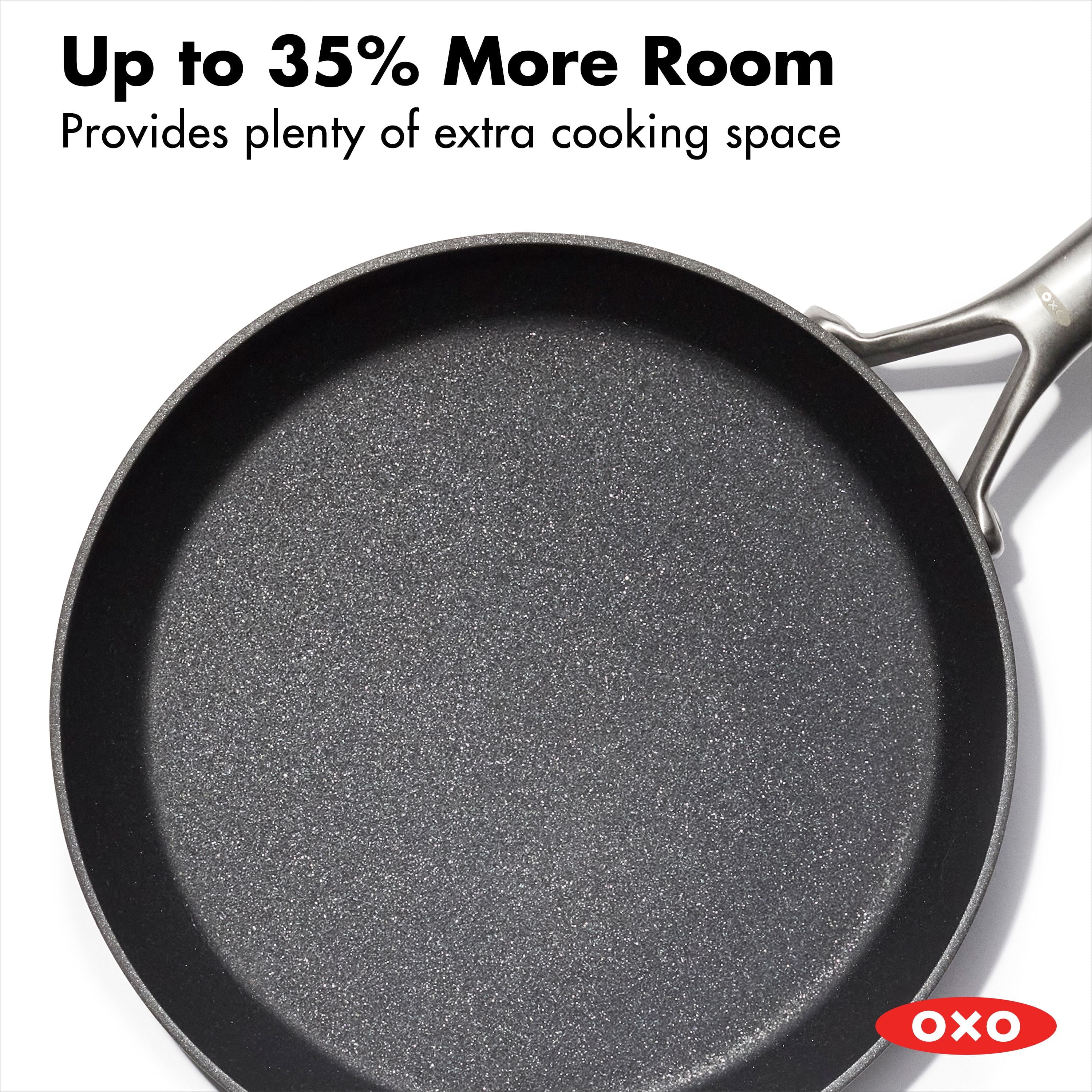 OXO 12" Professional Hard Anodized Frying Pan Skillet Nonstick Induction Compatible Oven Safe, Ceramic Black - Image 3