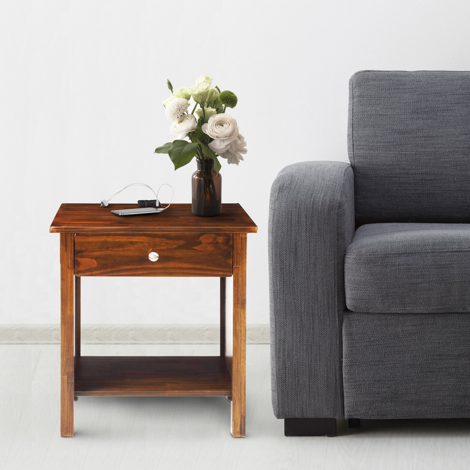 Casual Home Vanderbilt Nightstand with USB Port, Warm Brown - Image 7