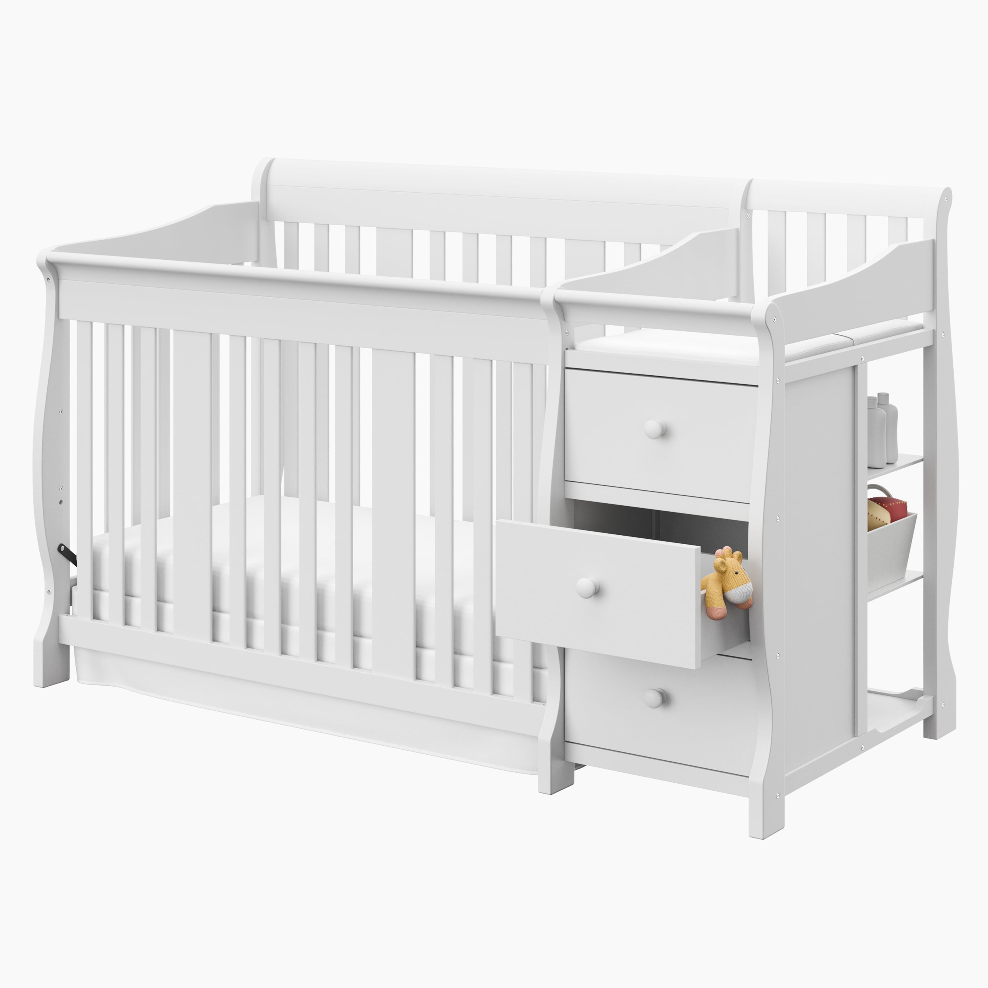 Storkcraft Portofino 5-in-1 Convertible Baby Crib and Changer, White - Image 14
