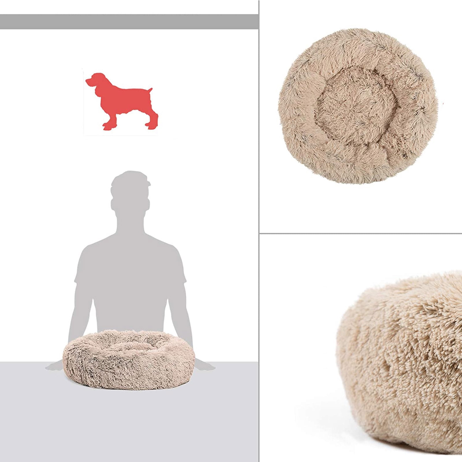 Wewdigi Dog Beds Calming Donut Cuddler, Puppy Dog Beds Large Dogs, Indoor Dog Calming Beds Large, 30'' - Image 2