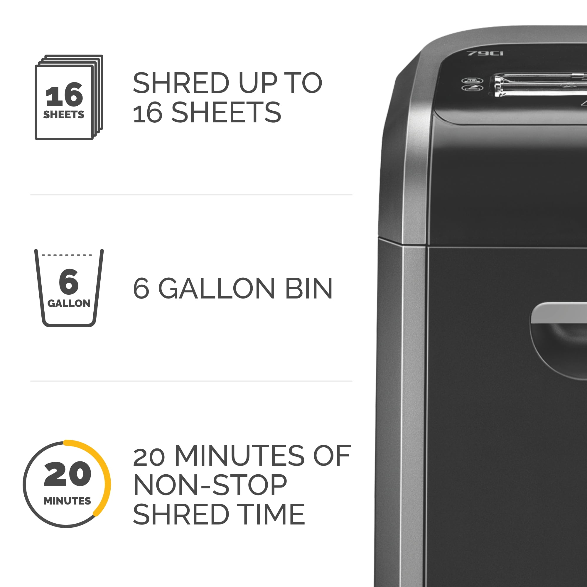 Fellowes Powershred 79Ci 100% Jam Proof Cross-Cut Shredder - Image 8