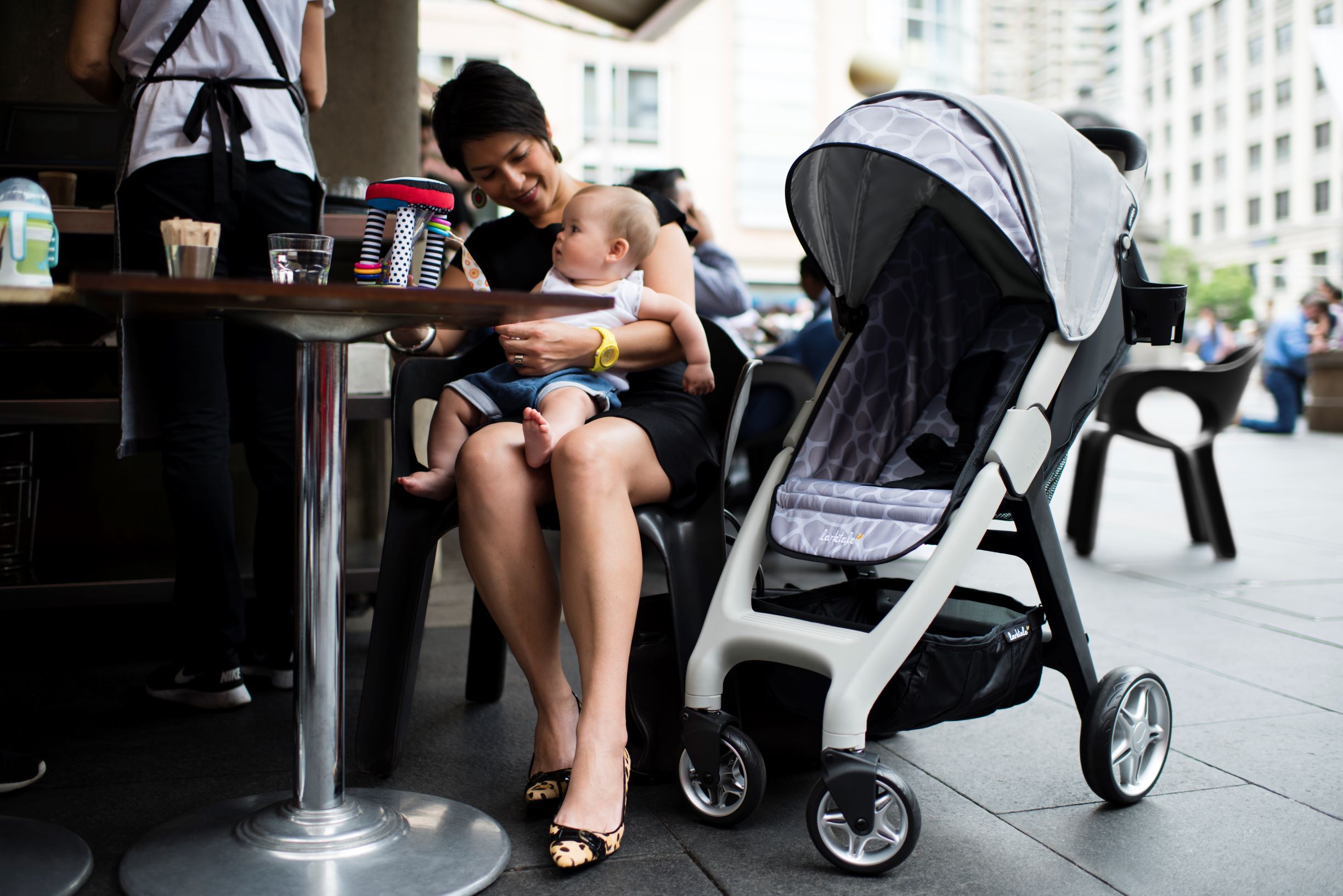 Larktale Chit Chat Compact Lightweight Travel Stroller, Mornington Grey - Image 10