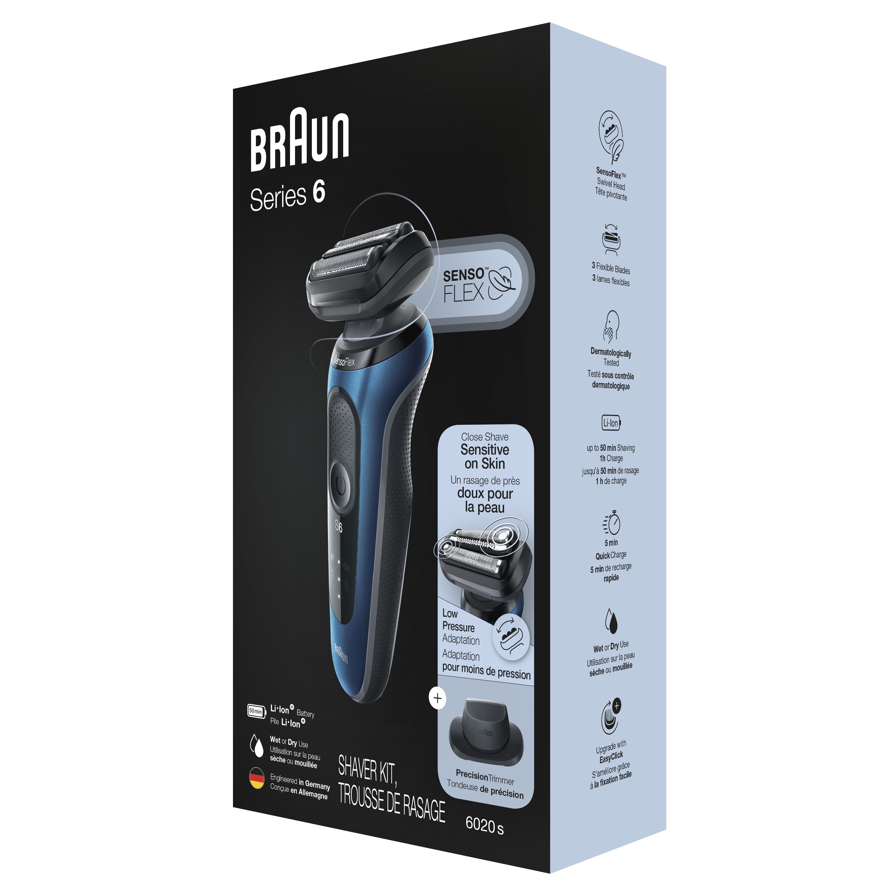 Braun Series 6 6020s Wet and Dry Men's Electric Shaver with Charging Stand - Image 5