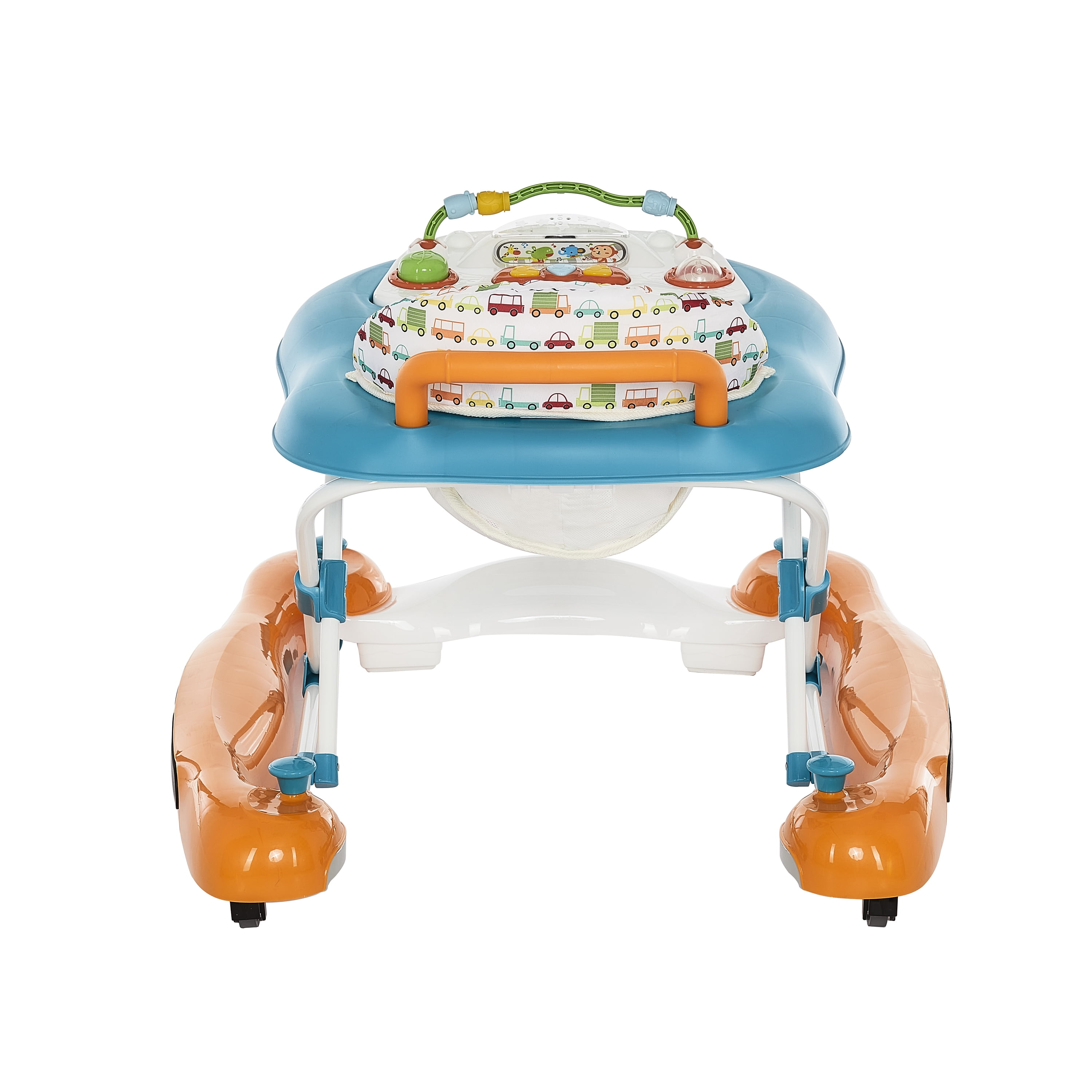 Dream On Me Go-Getter Baby Walker and Walk Behind Walker, Adjustable Seat Height, Comfortable Padded Seat, Easy to Fold, Pack and Store, Detachable Fun Tray, Orange Walker Orange - Image 10