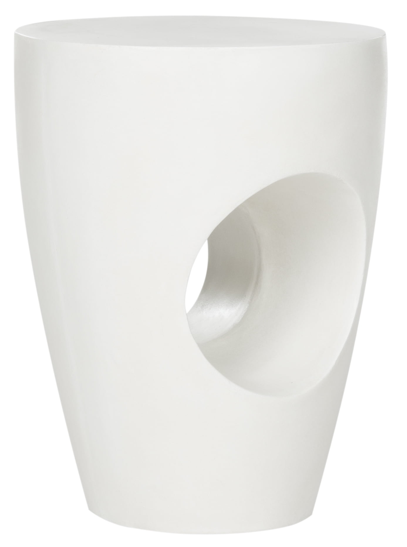 Safavieh Aishi Outdoor Modern Concrete Round Accent Table -Ivory - Image 5