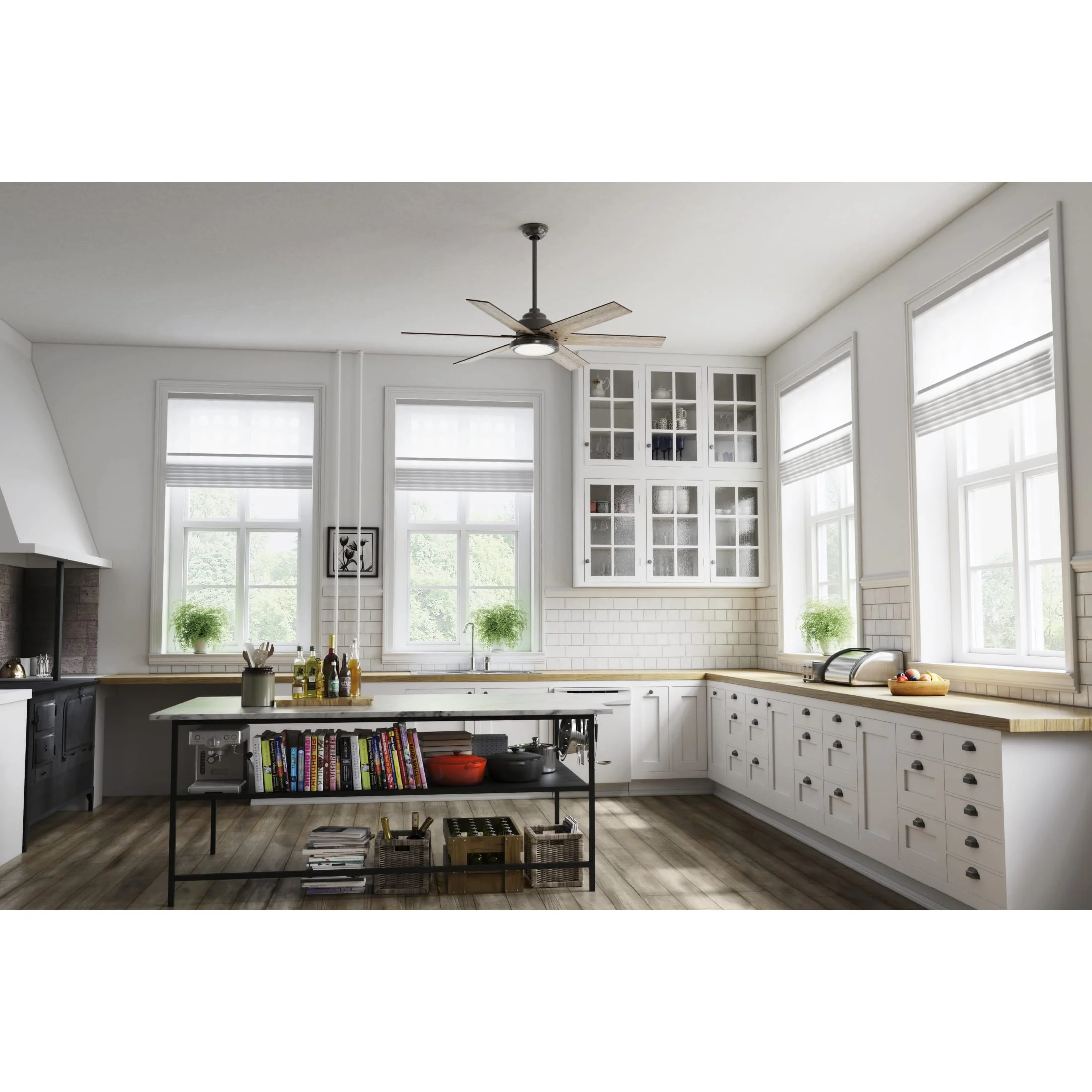 Hunter - Warrant Indoor Ceiling Fan With Light, Wall Control, 60-inch, Noble Bronze, Casual-style, 6-speed, Energy Star, 59461, for living rooms, bedrooms, home offices, kitchens - Image 3