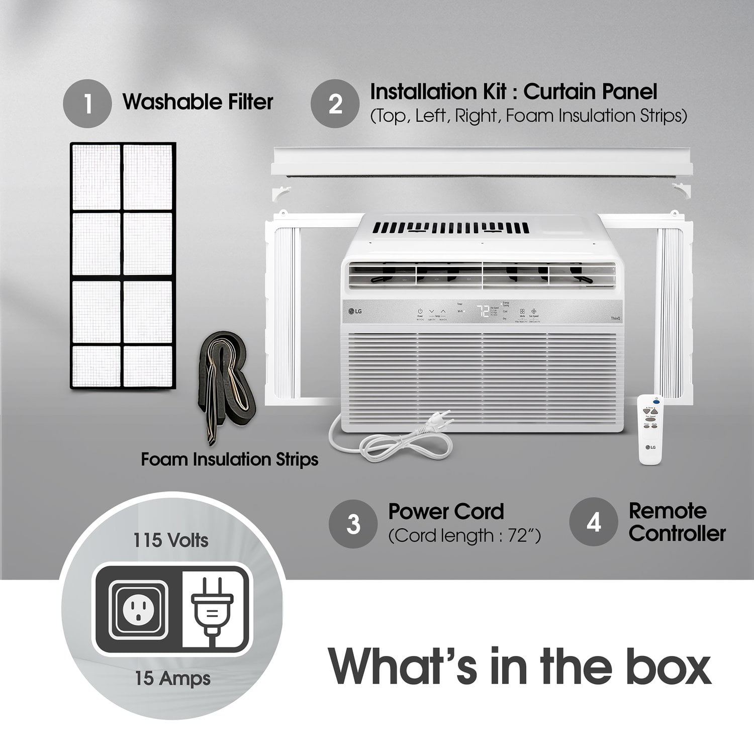 LG 5,000 BTU Window Air Conditioner, 115V, LW5025R - Image 20