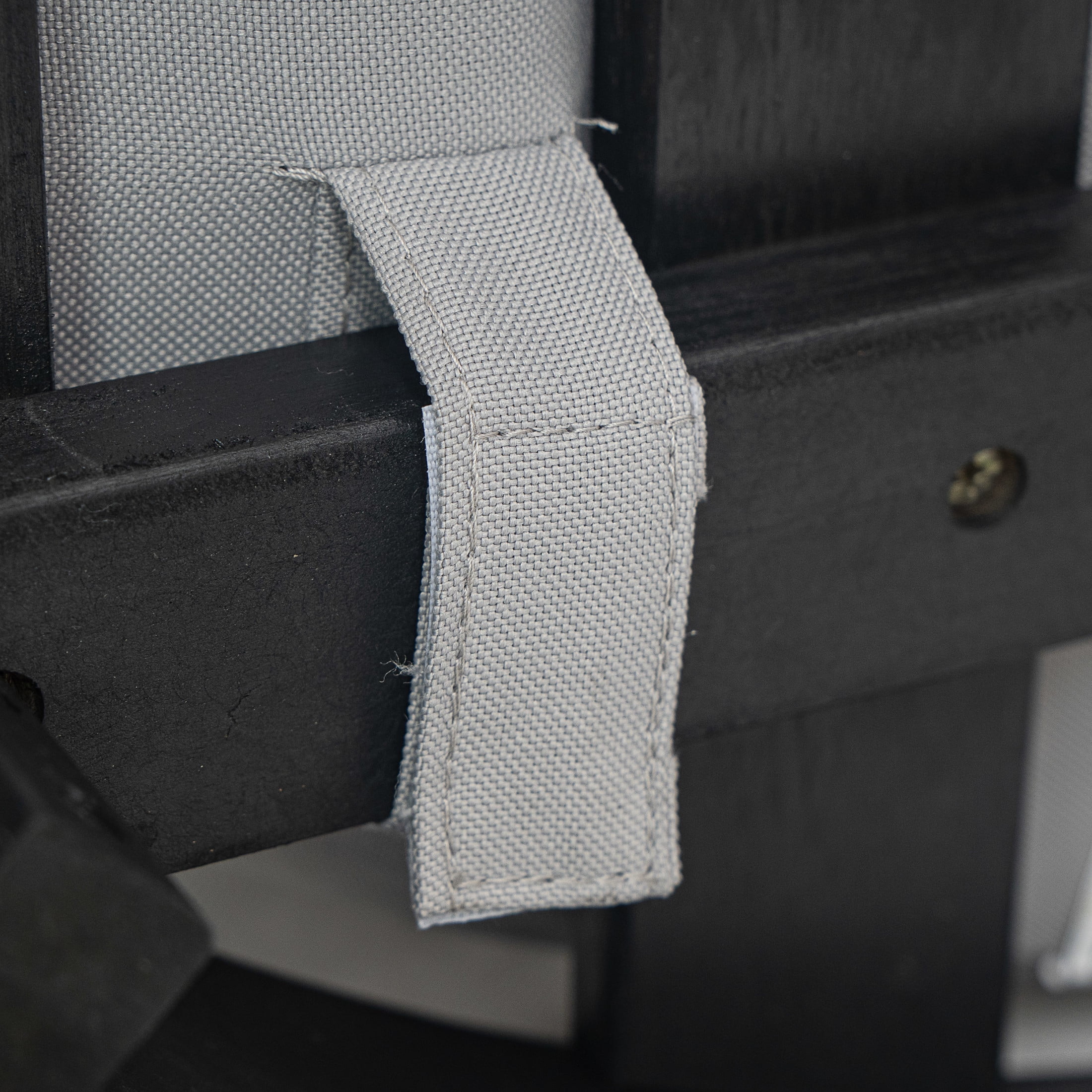 Felix Outdoor Patio Club Chair, Acacia Wood Wicker Armchair with Cushions, Black+Light Grey - Image 3