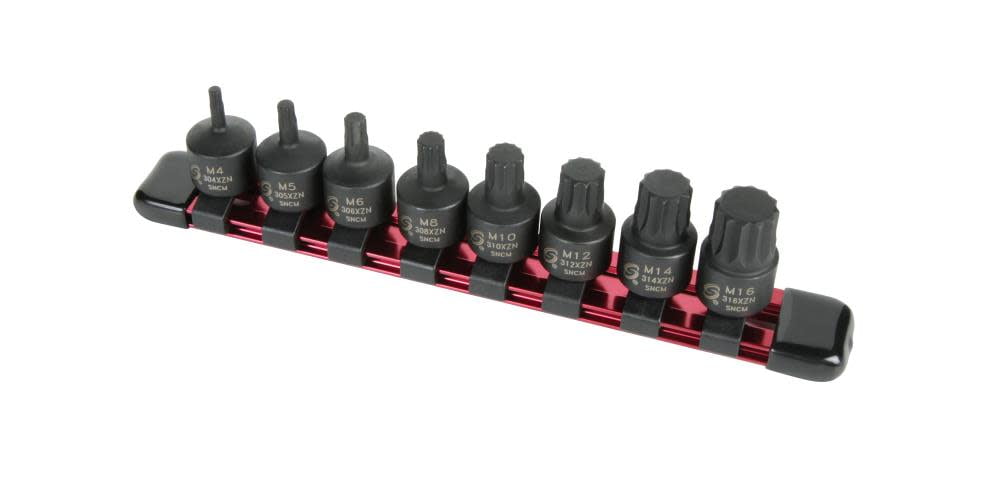 Sunex Tools 3640 8 Piece Triple Square Impact Bit Socket Set, 3/8 Inch Drive - Image 2