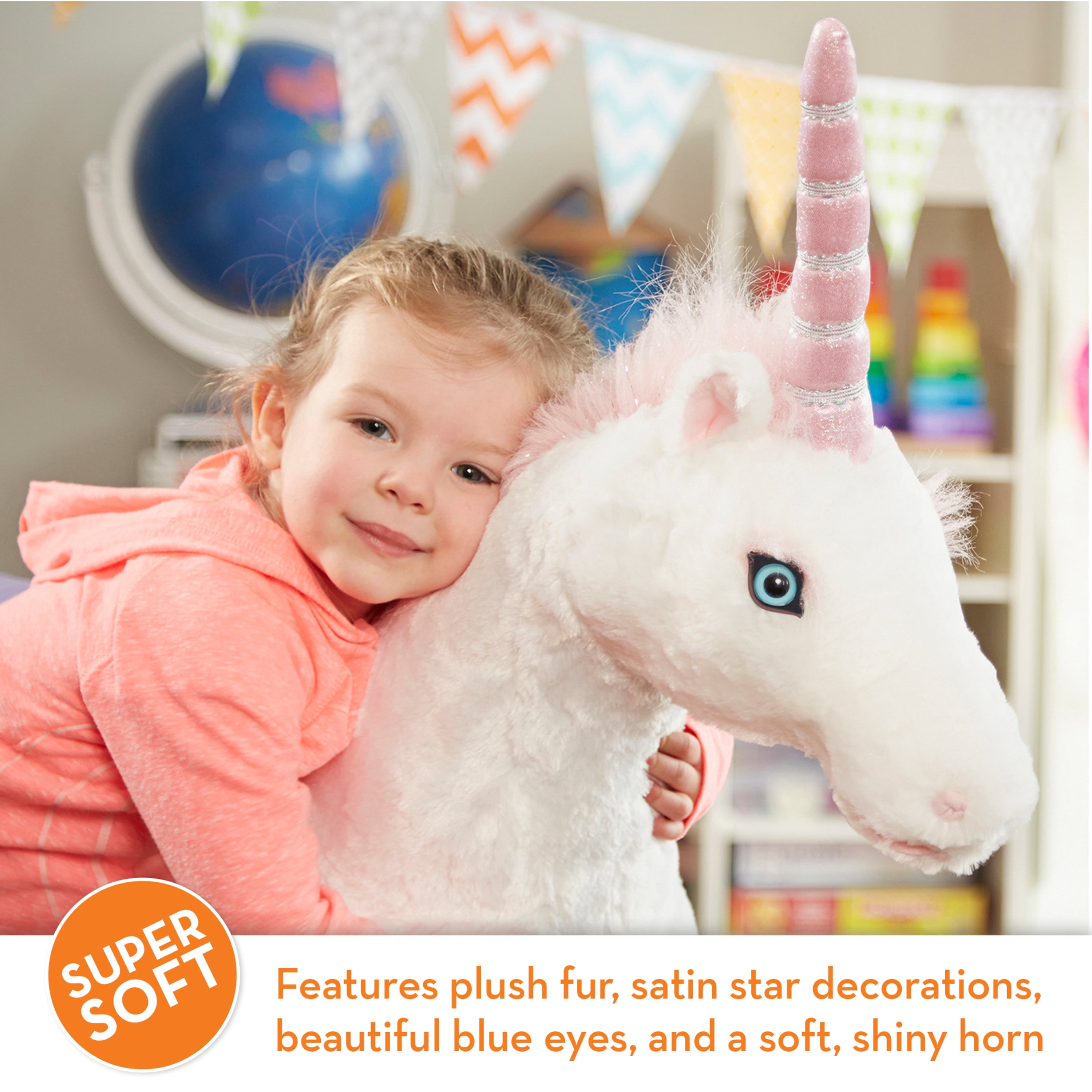 Melissa & Doug Giant Unicorn - Lifelike Plush Stuffed Animal (over 2 feet tall) - Image 5