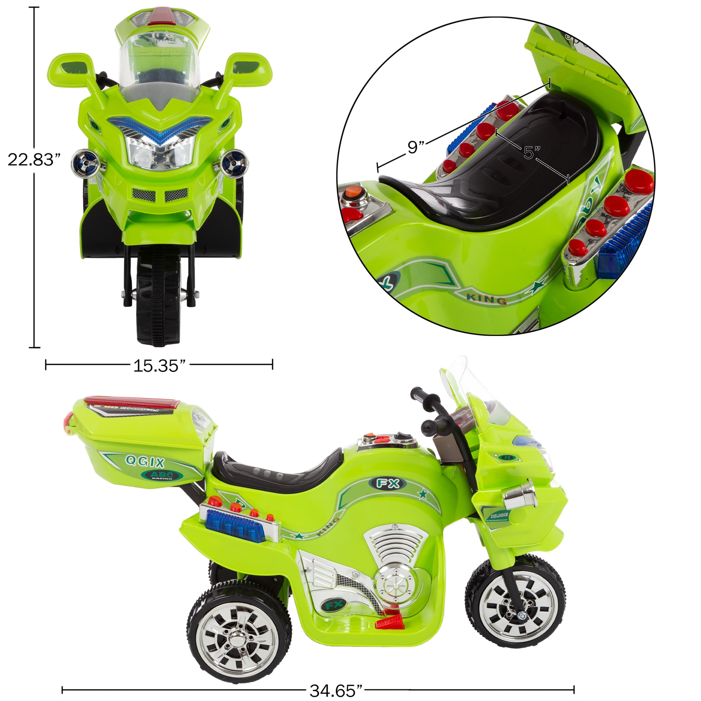 Electric 3-Wheel Motorcycle Battery Powered for Kids by Lil' Rider - Image 2