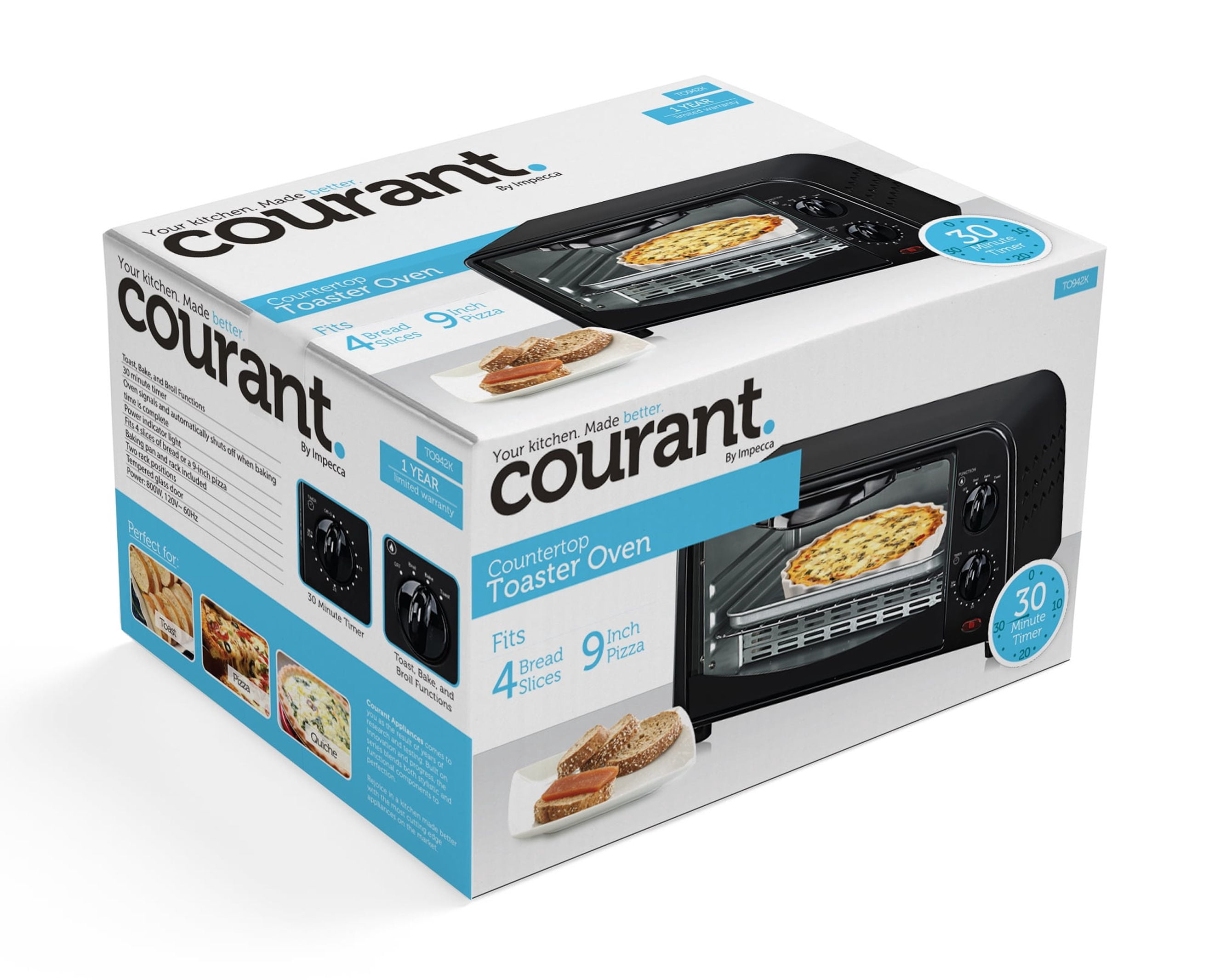 Courant 4-slice Toaster Oven. Toast, Bake, and Broil Settings, Black - Image 4