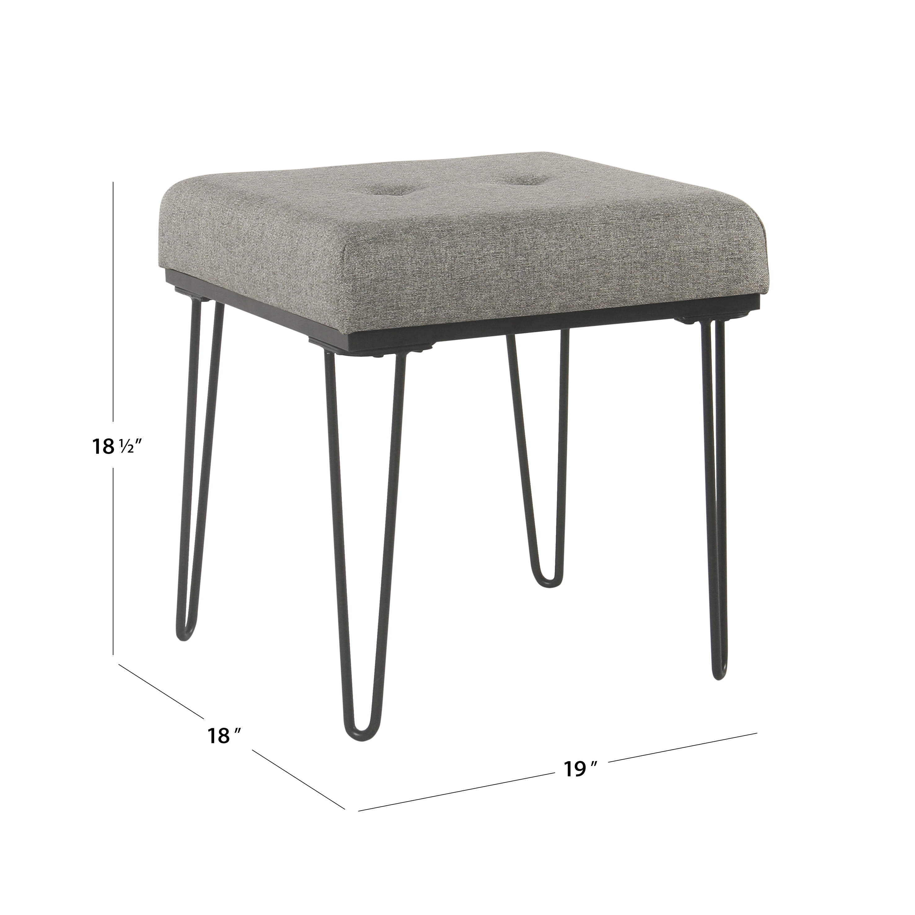 HomePop Mid Mod Square Stool Ottoman - Image 6