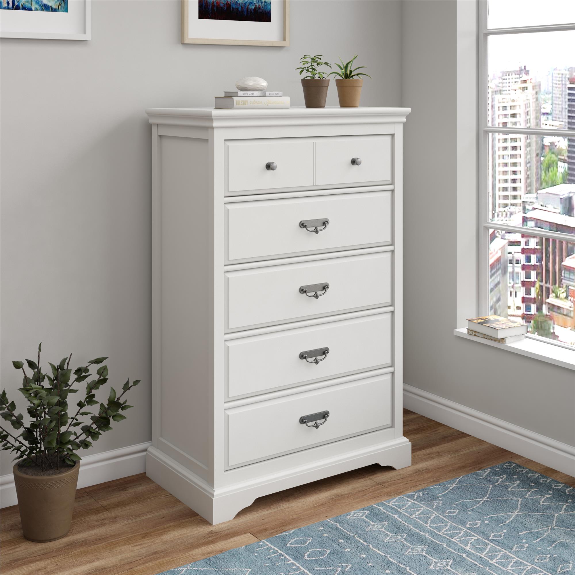 Ameriwood Home Vox 5 Drawer Dresser, White - Image 5