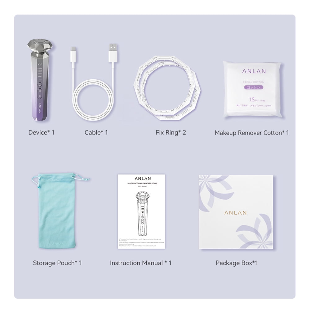 ANLAN Facial Massager EMS RF Beauty Device Face Lifting Machine Therapy Sonic Vibration Wrinkle Removal Skin Tightening ,Pink - Image 3