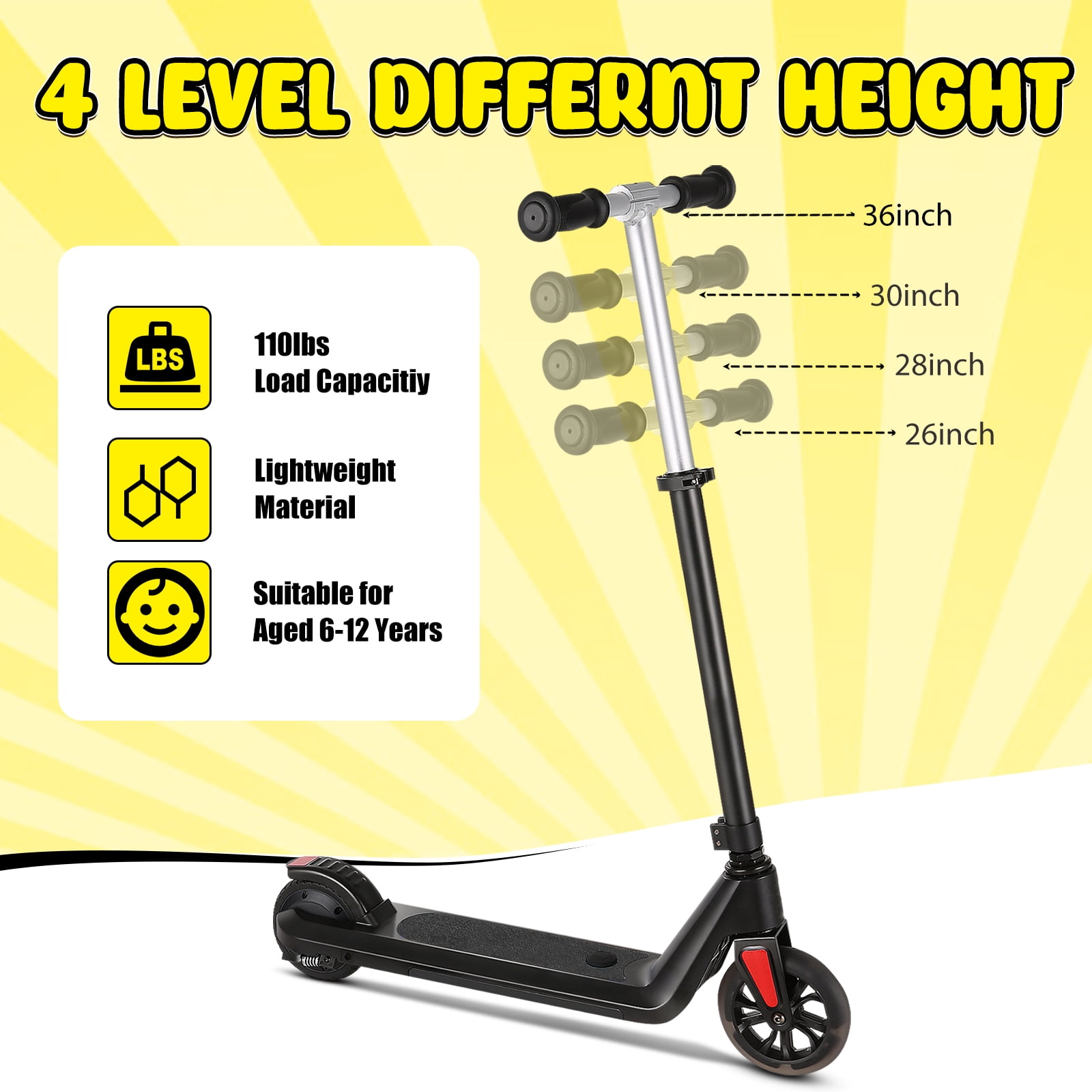 COBIZI Electric Scooter for Kids Ages 6-8, Top 6 mph &120W Motor, Adjustable Height & Speed, Kids Electric Scooter with Colorful Lights for Boys & Girls,Pink - Image 2