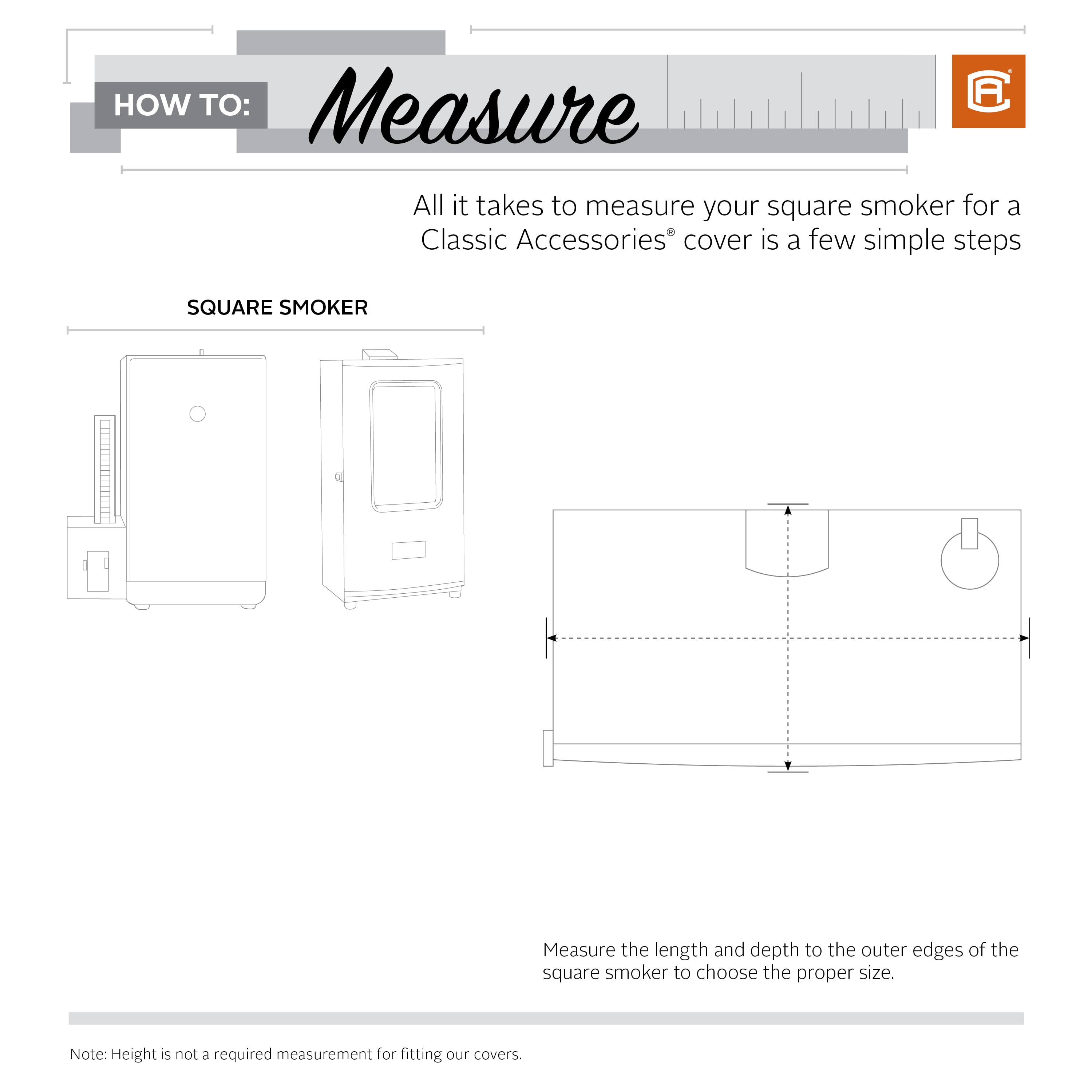 Classic Accessories Ravenna® Square Smoker Cover - Premium Outdoor Cover with Water Resistant Fabric, Large (55-852-045101-EC) - Image 8