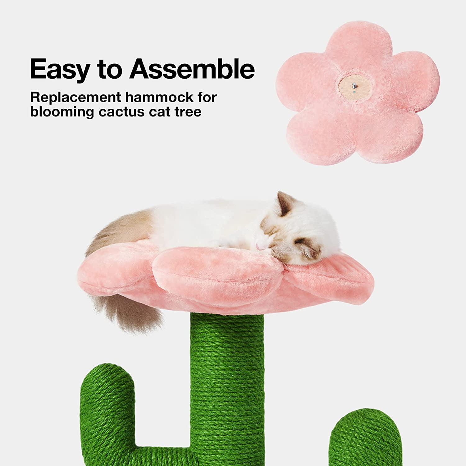 VETRESKA Cat Scratching Posts Cat Tower Tree Cat Scratcher with Hammock Sisal Rope 41.3'' Cactus - Image 6