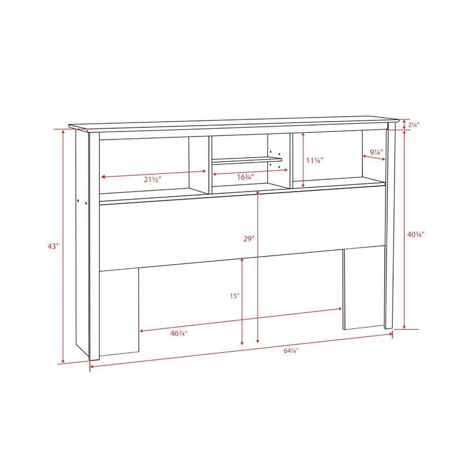 Prepac Double/Queen Bookcase Headboard, Multiple Sizes and Finishes - Image 5