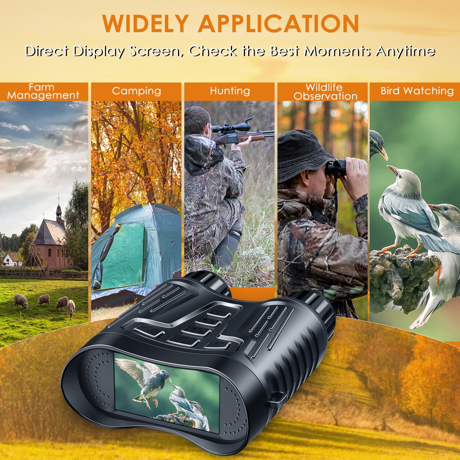 4K Night Vision Binoculars, Ruaiok HD Digital Infrared Night Vision Goggles, 984ft 7-Gea 8X Digital Zoom Night Vision for Complete Darkness - Image 7