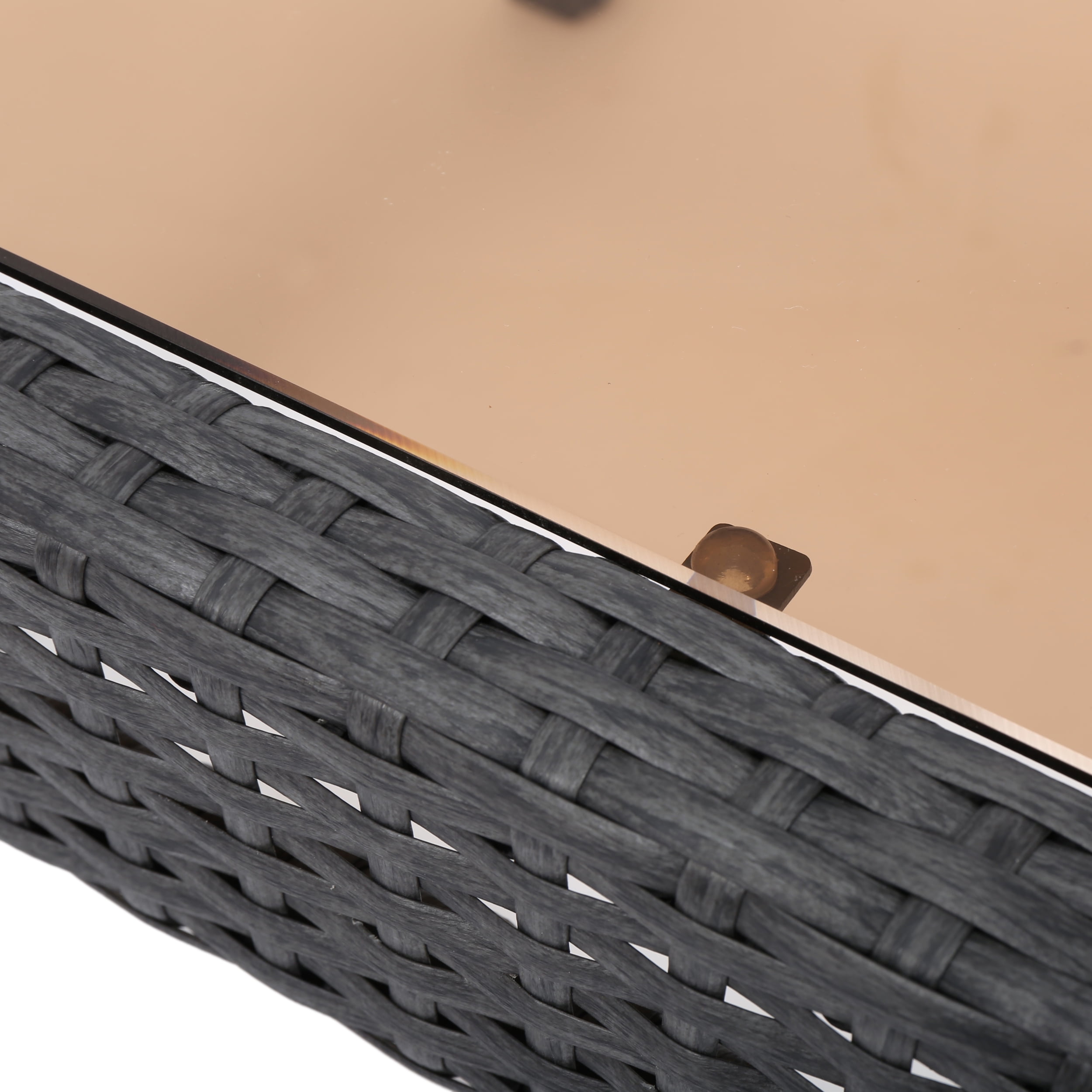 Estelle Outdoor Wicker Accent Table, Grey - Image 3