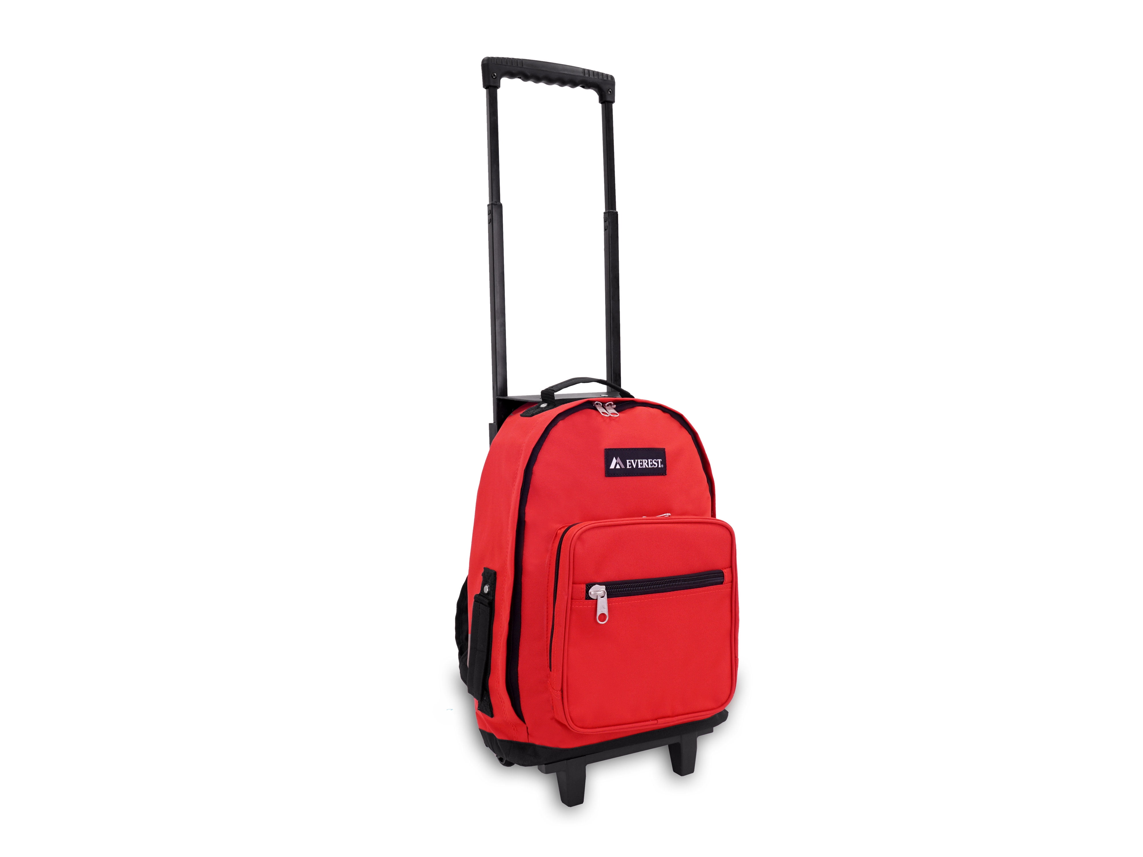 Everest Unisex Wheeled Backpack, Red Black - Image 2