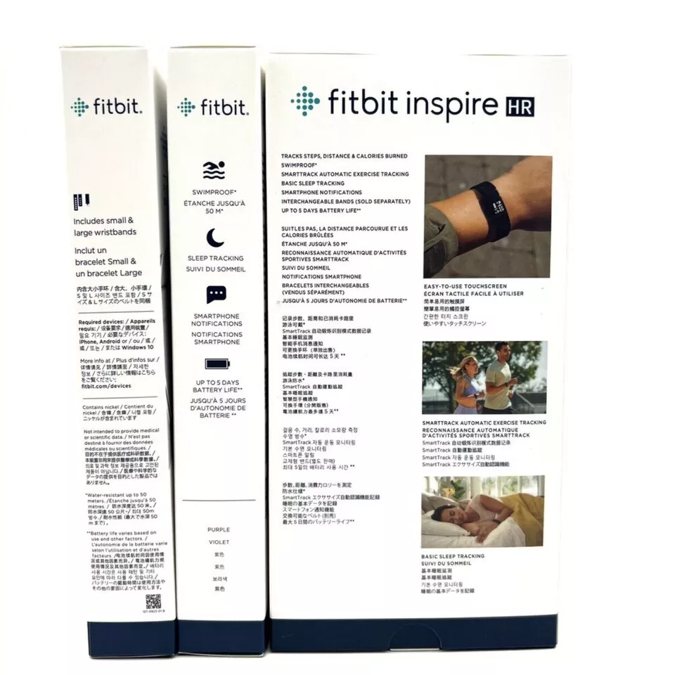 Fitbit Inspire HR Fitness Tracker with Heart Rate, Sleep & Swim Tracking - S+L Bands Included – Lilac - Image 6