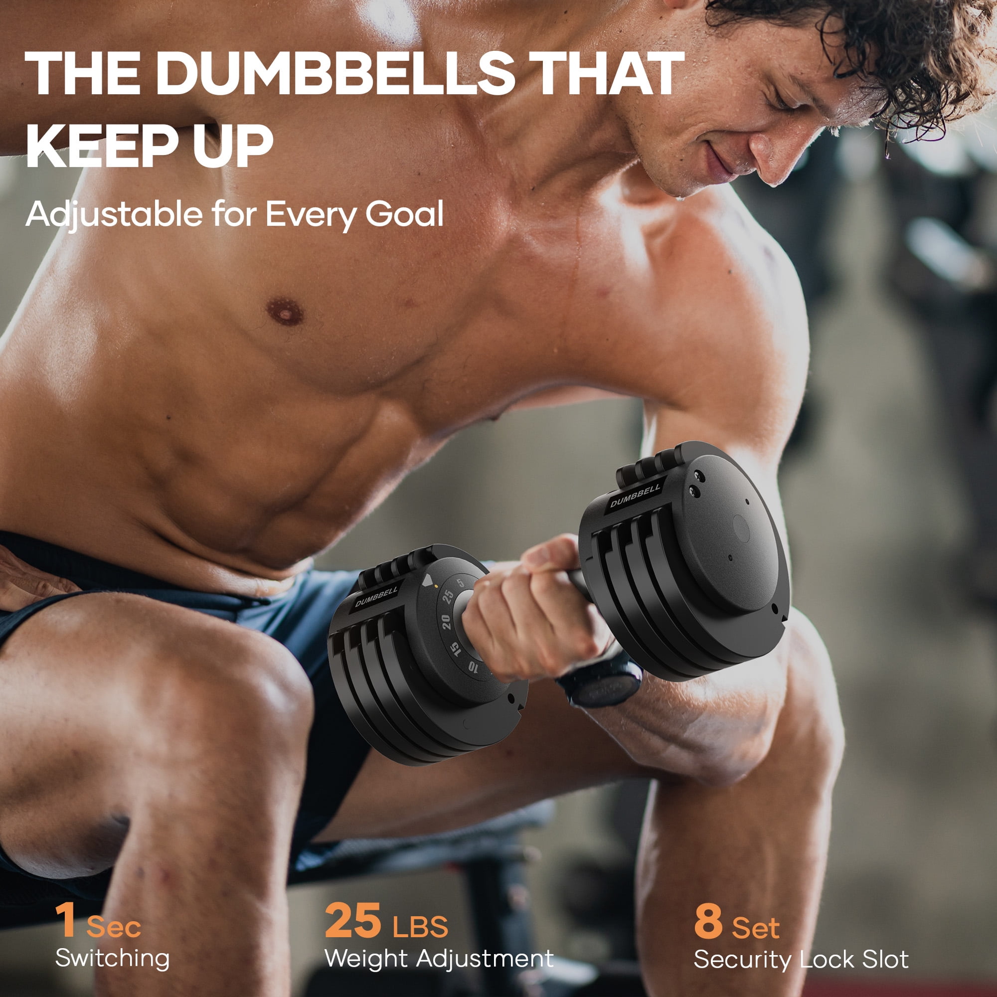 Naipo Adjustable Dumbbell 25lb Weights Dumbbells with Anti-slip Handle Home Gym Exercise Equipment Weights for Women at Home Workout - Image 2