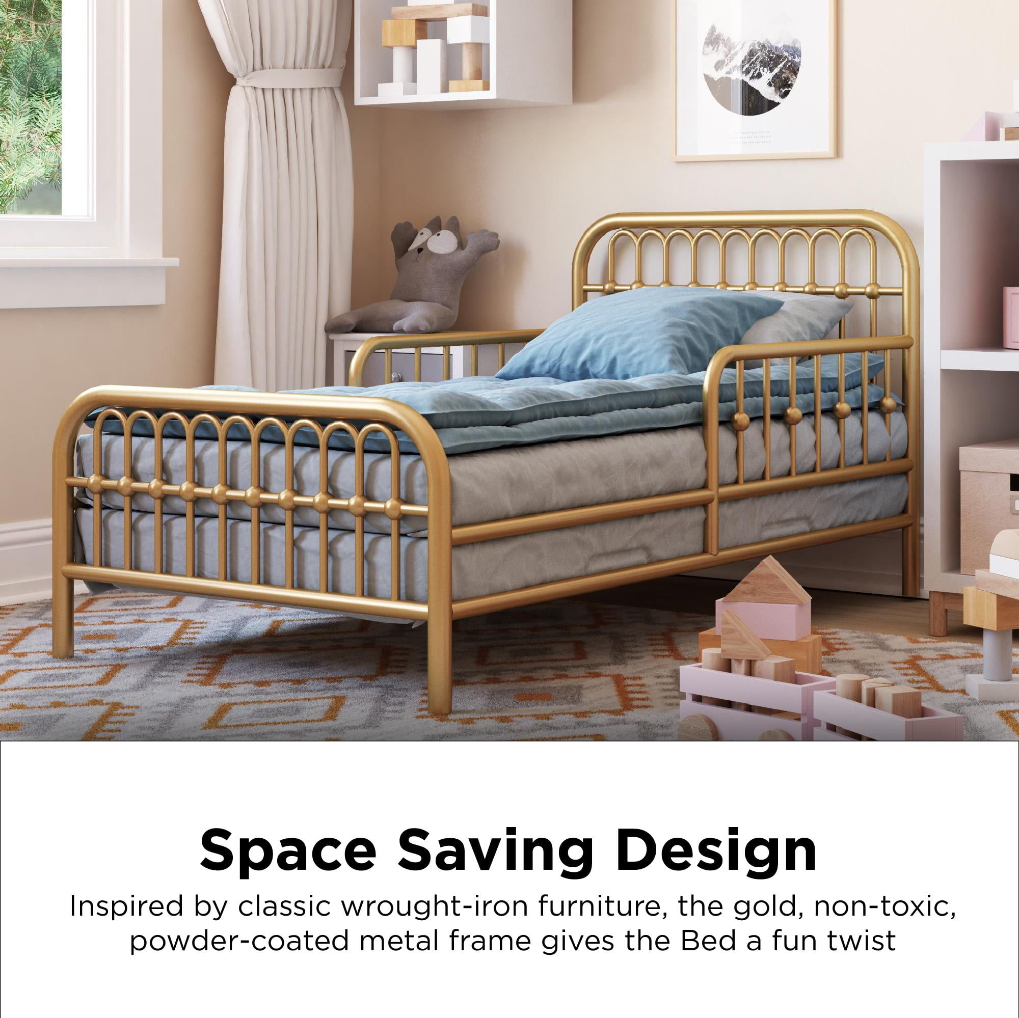 Little Seeds Monarch Hill Ivy Metal Toddler Bed, Gold - Image 4