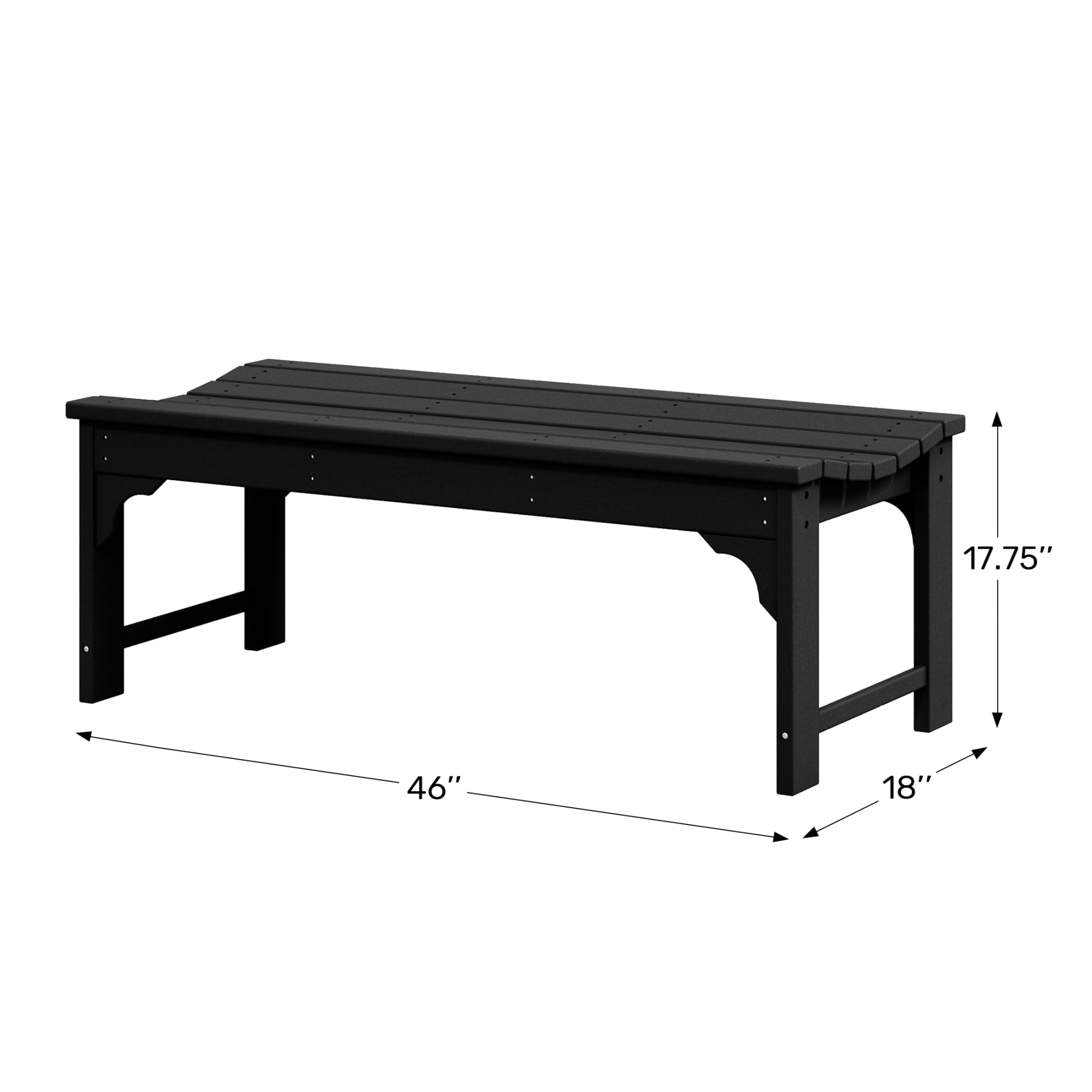 WestinTrends Malibu 46" length backless Outdoor Garden Bench, Gray - Image 7