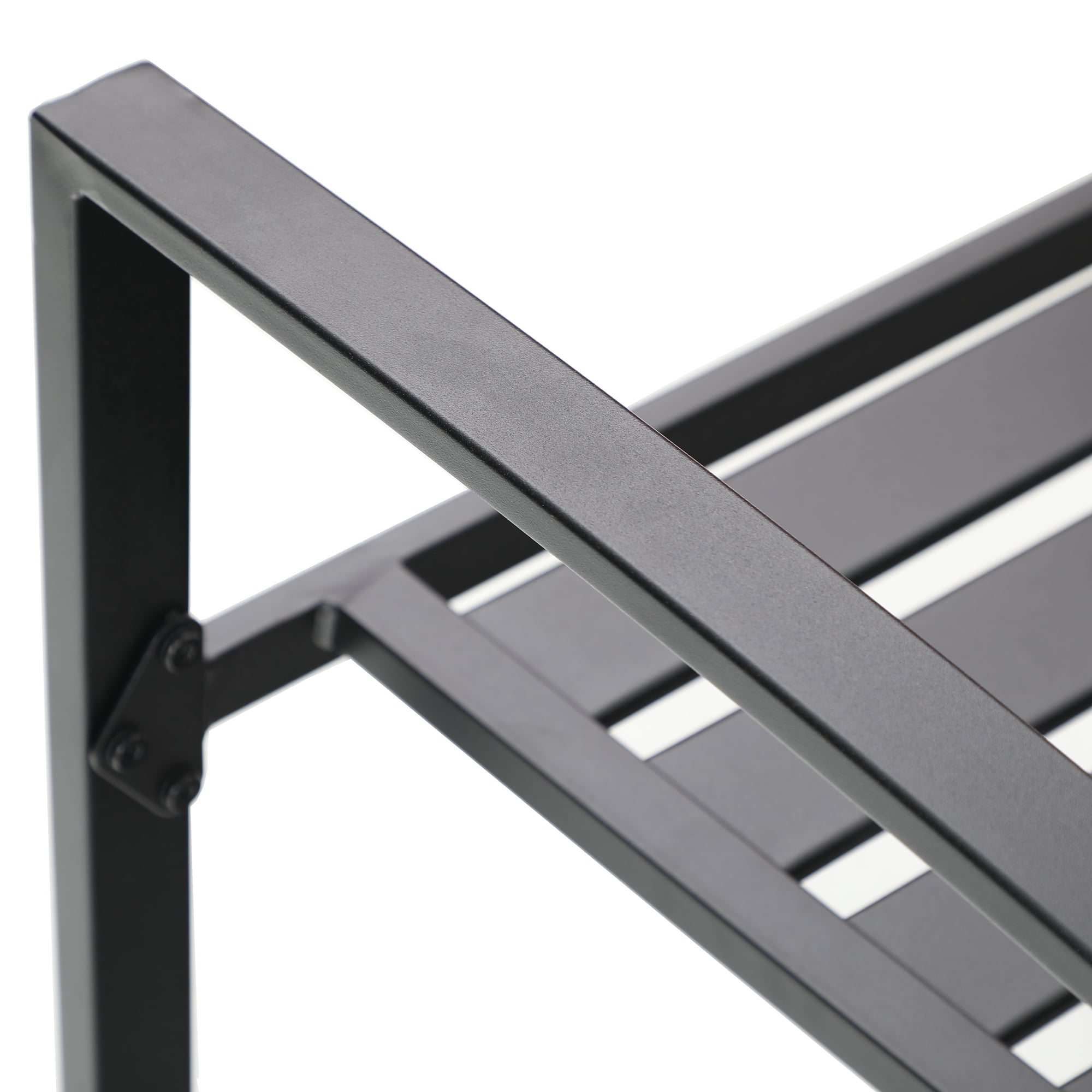 MF Studio 3-Piece Metal Patio Bistro Set Outdoor Accent Conversation Furniture for Yard, Porch and Garden, Black - Image 4