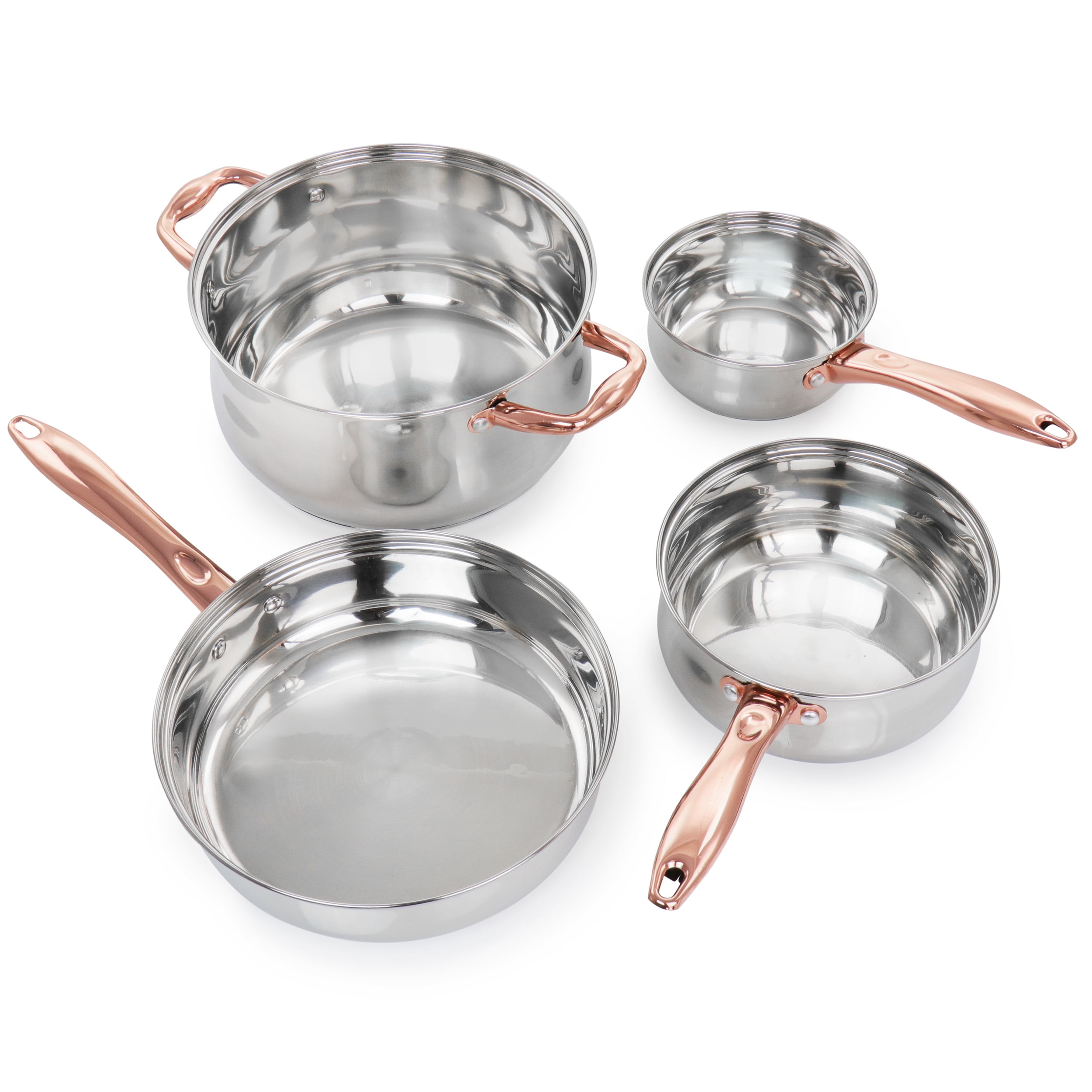 Bransonville 8 Piece Stainless Steel Cookware Set in Chrome and Bronze - Image 2