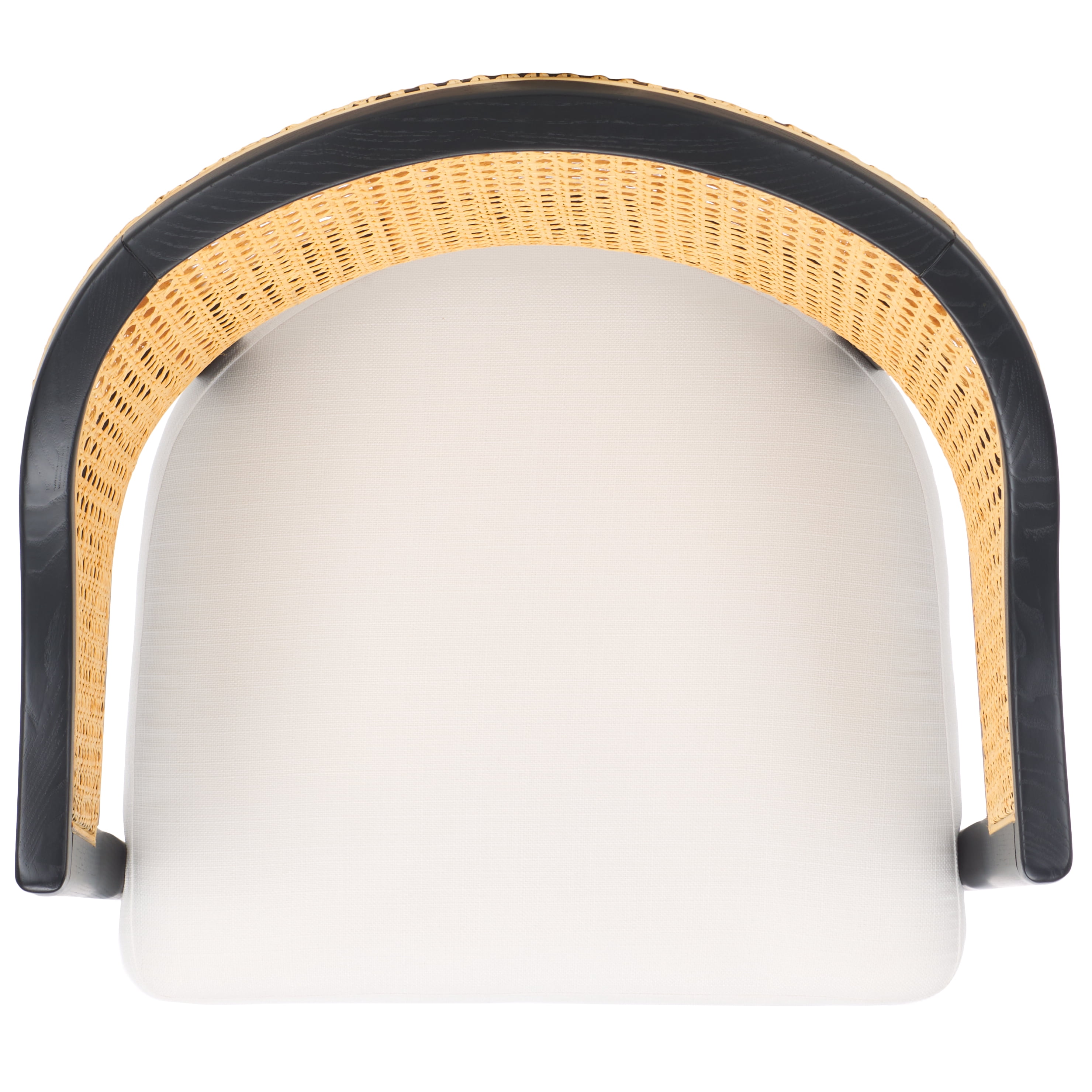 SAFAVIEH Couture Rogue Mid-Century Linen Solid Dining Chair, Black/Natural - Image 2